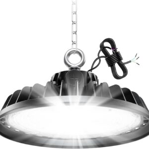 200W UFO LED Hallenstrahler High Bay Lampe Dimmbare Treiber 34000LM Deckenstrahler Werkstatt 6000K Werkstattlampe IP65 LED Industriestrahler 120° Beleuchtung für Fabriken, Werkstätten, Lager