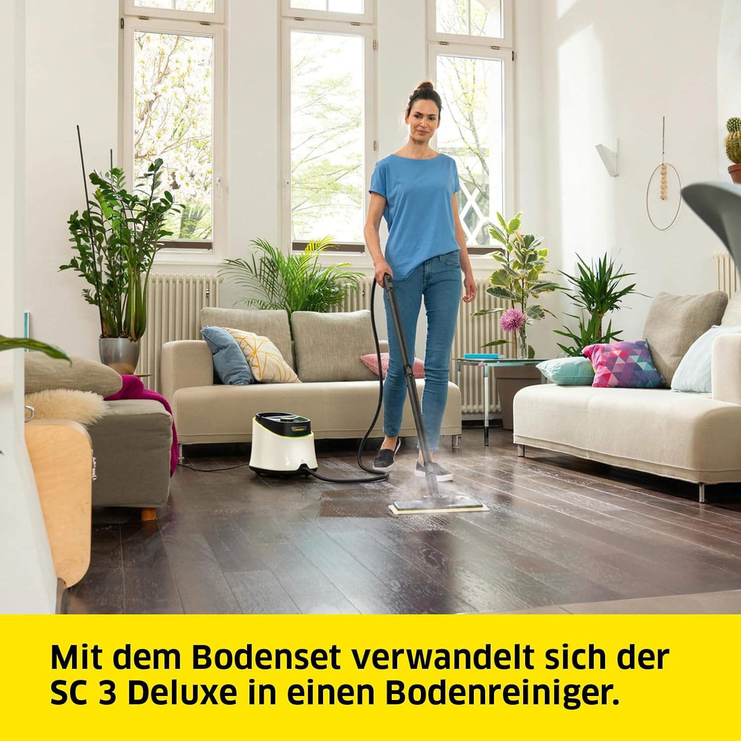 Kärcher Dampfreiniger SC 3 Deluxe, Dampfdruck: 3,5 bar, Aufheizzeit: 30 s, Leistung: 1.900 W, Flächenleistung: 75 m², Tank: 1 l, mit Bodenreinigungsset, Mikrofaser-Bezug, Düsen und Rundbürste, Weiß 5 Kärcher Dampfreiniger SC 3 Deluxe, Dampfdruck: 3,5 bar, Aufheizzeit: 30 s, Leistung: 1.900 W, Flächenleistung: 75 m², Tank: 1 l, mit Bodenreinigungsset, Mikrofaser-Bezug, Düsen und Rundbürste, Weiß – Bild 5