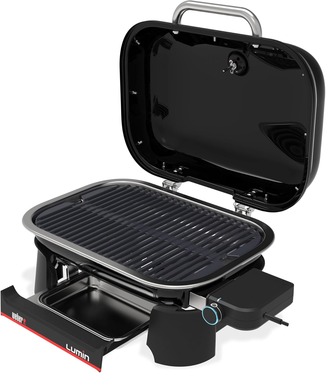 Weber Lumin Compact Tragbarer Kompakter Elektrogrill, Bis zu 315 °C, mit Deckelthermometer, Porzellanemaillierte Gusseisenroste, 43 x 32 cm Grillfläche, Schwarz (1502044) 2 Weber Lumin Compact Tragbarer Kompakter Elektrogrill, Bis zu 315 °C, mit Deckelthermometer, Porzellanemaillierte Gusseisenroste, 43 x 32 cm Grillfläche, Schwarz (1502044) – Bild 2