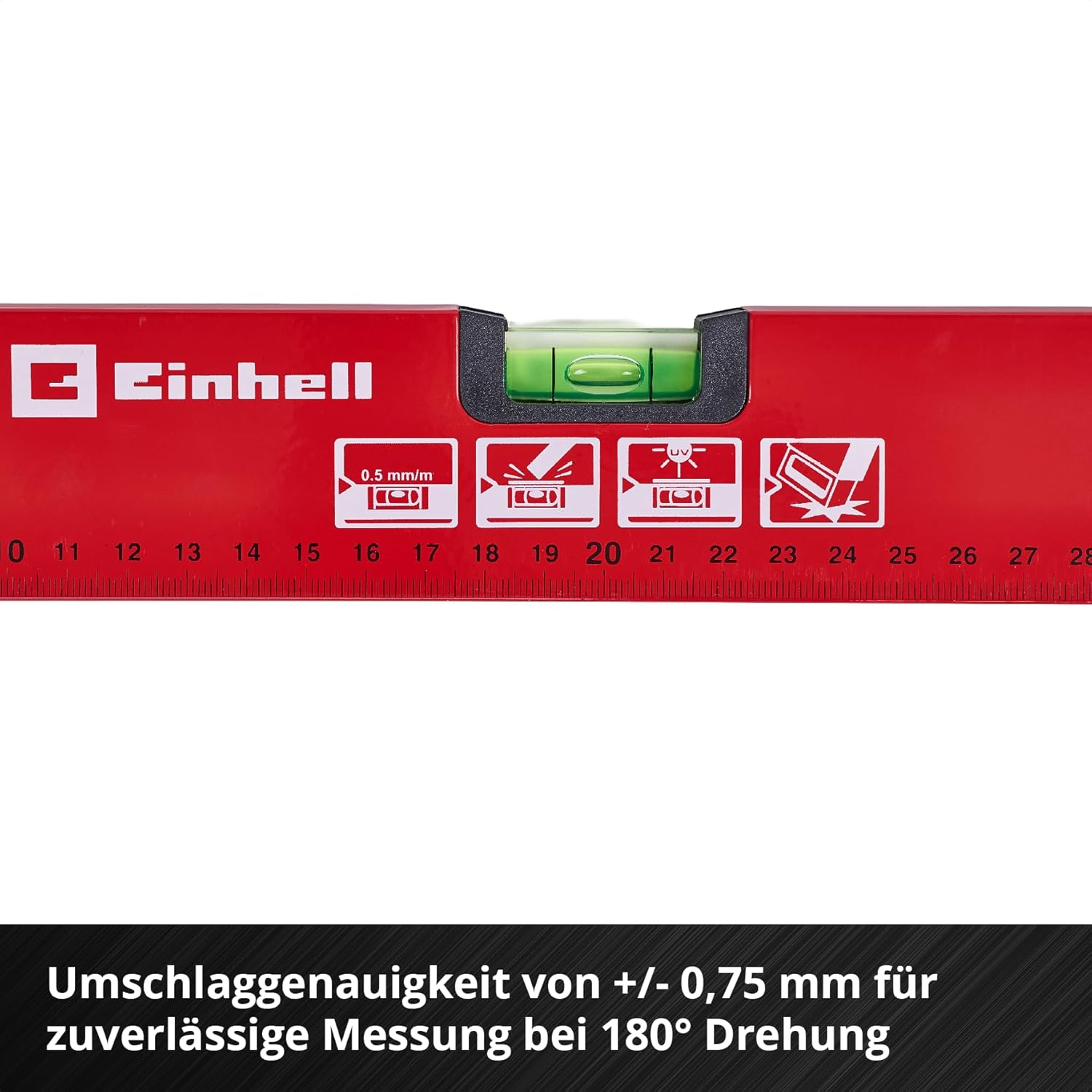 Einhell 3-tlg. Basic Wasserwaagen-Set | 40 / 60 / 100 cm | 3 Libellen | geschliffene Messfläche | ±0,5 mm/m Messgenauigkeit | Aluminiumprofil | Stoßkappen 5 Einhell 3-tlg. Basic Wasserwaagen-Set | 40 / 60 / 100 cm | 3 Libellen | geschliffene Messfläche | ±0,5 mm/m Messgenauigkeit | Aluminiumprofil | Stoßkappen – Bild 5