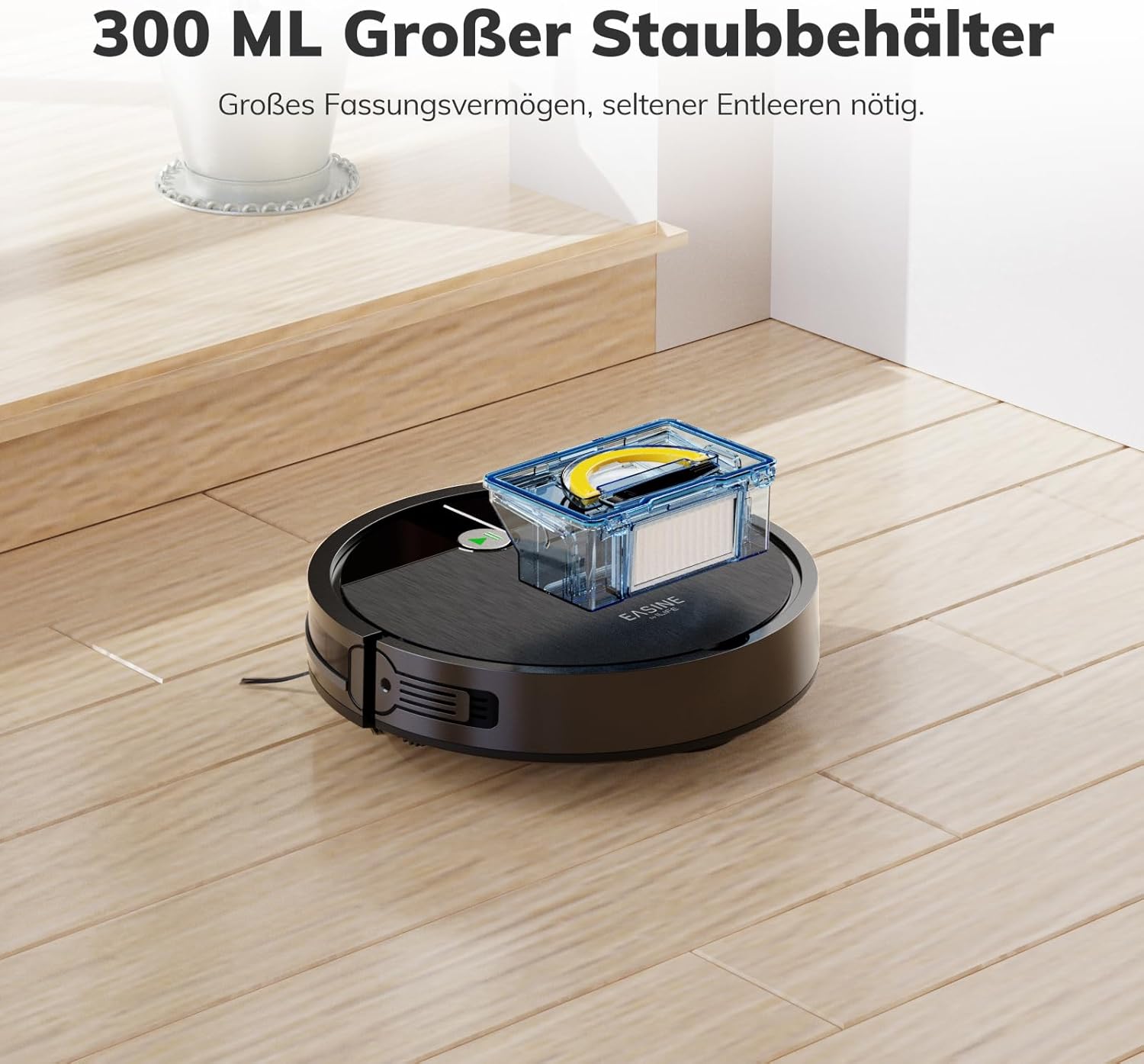 Saugroboter Ohne Wischfunktion Geeignet für Tierhaare Hartböden, E3 | Bürstenloses Design Staubsauger Roboter, Starkes Saugen, Selbstladend, Fernbedienung, Flach 5 Saugroboter Ohne Wischfunktion Geeignet für Tierhaare Hartböden, E3 | Bürstenloses Design Staubsauger Roboter, Starkes Saugen, Selbstladend, Fernbedienung, Flach – Bild 5