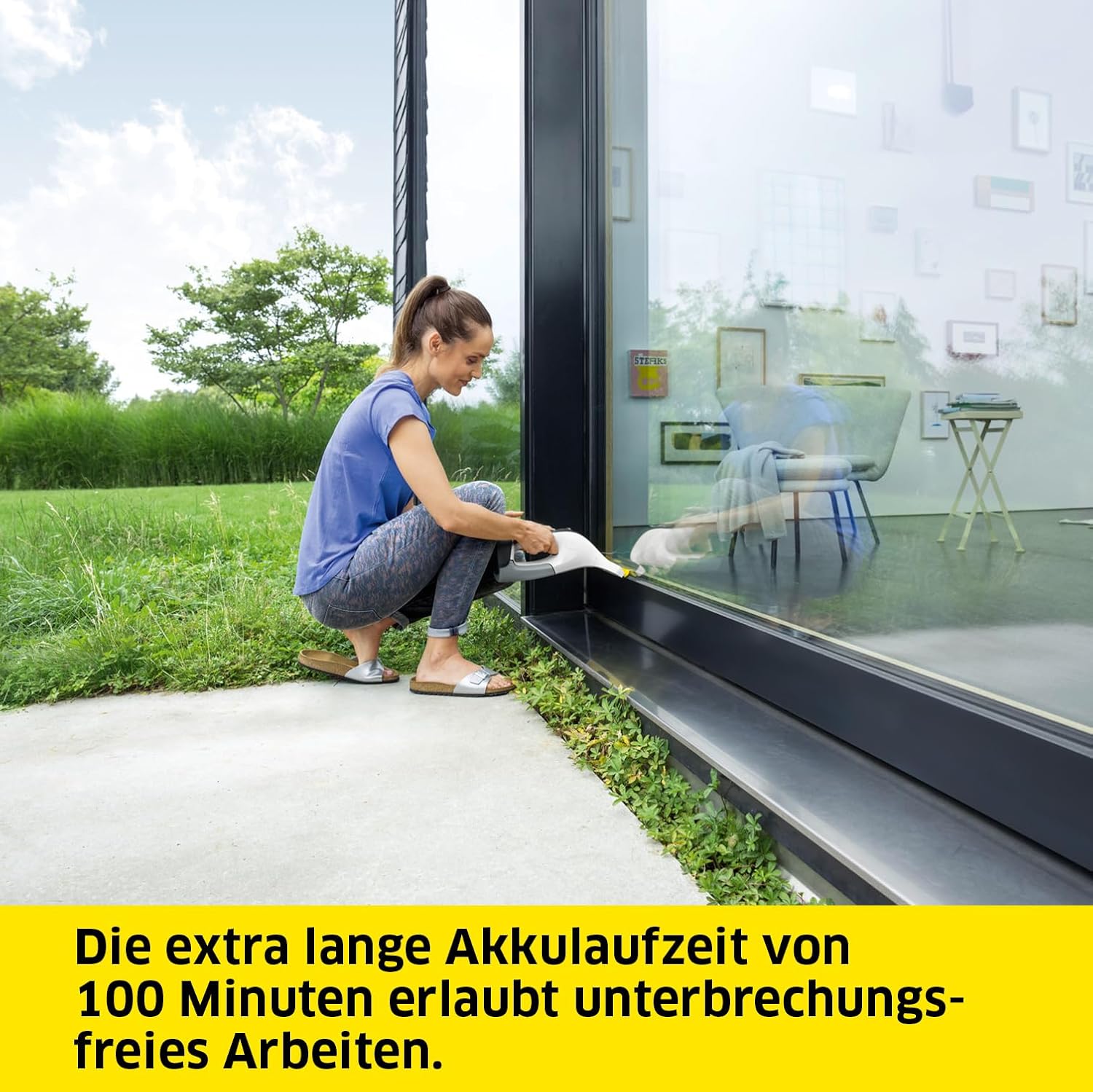 KÄRCHER Akku-Fenstersauger WV 6 Plus, extra Lange Akkulaufzeit von 100 min, LED-Ladezustandsanzeige, wechselbare Absaugdüse: 280 mm, Sprühflasche mit Mikrofaserbezug, 20 ml Fensterreiniger-Konzentrat 3 KÄRCHER Akku-Fenstersauger WV 6 Plus, extra Lange Akkulaufzeit von 100 min, LED-Ladezustandsanzeige, wechselbare Absaugdüse: 280 mm, Sprühflasche mit Mikrofaserbezug, 20 ml Fensterreiniger-Konzentrat – Bild 3