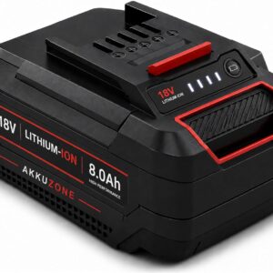 18V 8.0Ah Akku kompatibel mit Einhell Power X-Change – Li-Ion Ersatzakku mit LED-Ladezustandsanzeige & Batteriemanagementsystem