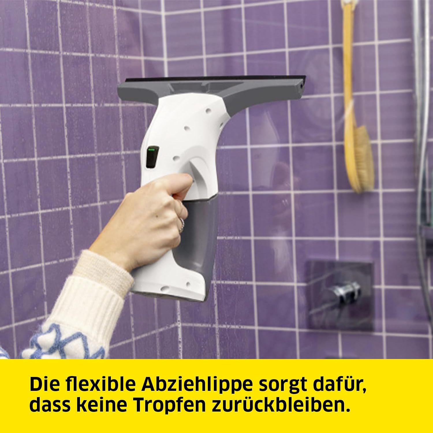 Kärcher Fenstersauger WV 1 Plus, Akkulaufzeit: 20 min, LED-Ladezustandsanzeige, Schmutzwassertank: 100 ml, Gewicht: 0,5 kg, Sprühflasche mit Mikrofaserbezug, 20 ml, Arbeitsbreite der Absaugdüse 250 mm 4 Kärcher Fenstersauger WV 1 Plus, Akkulaufzeit: 20 min, LED-Ladezustandsanzeige, Schmutzwassertank: 100 ml, Gewicht: 0,5 kg, Sprühflasche mit Mikrofaserbezug, 20 ml, Arbeitsbreite der Absaugdüse 250 mm – Bild 4