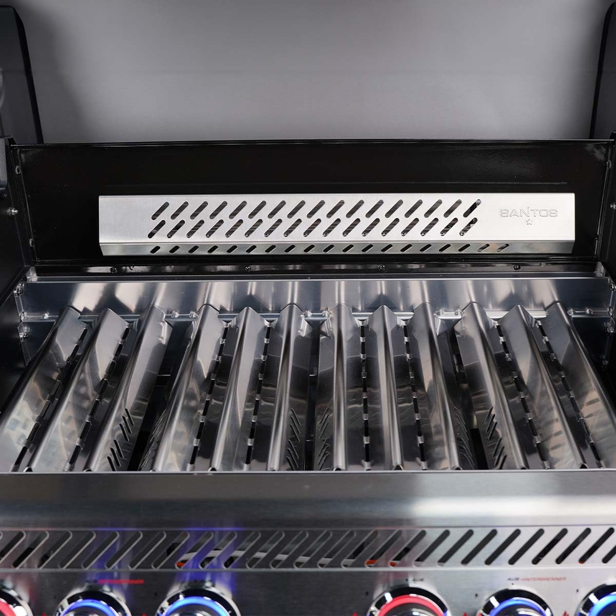 SANTOS Gasgrill S-418 Pro Edelstahl - Premium Gasgrill 4 Brenner - 800°C Infrarot Seitenbrenner & Heckbrenner - Langlebiger BBQ Gas Grill mit optimaler Isolierung - Edelstahl Grillrost & Warmhalterost 4 SANTOS Gasgrill S-418 Pro Edelstahl - Premium Gasgrill 4 Brenner - 800°C Infrarot Seitenbrenner & Heckbrenner - Langlebiger BBQ Gas Grill mit optimaler Isolierung - Edelstahl Grillrost & Warmhalterost – Bild 4