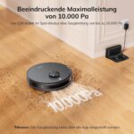 Saugroboter Ohne Wischfunktion Staubsauger Roboter E20 (Schwarz) | LiDAR Navigation 10000Pa Saugkraft, für Teppich, Tierhaare, 150Min, APP & Fernbedienung Steuerung