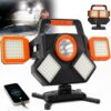 SideKing Baustrahler Akku 5000LM, Baustrahler LED 8000mAh mit 6 Lichtmodi, 360° Drehbar LED Strahler, Magnetische Werkstattlampe mit Powerbank, IP65 Wasserdicht led arbeitsleuchte f. Baustelle, Garage 6 71LdgvtTBL. AC SL1500