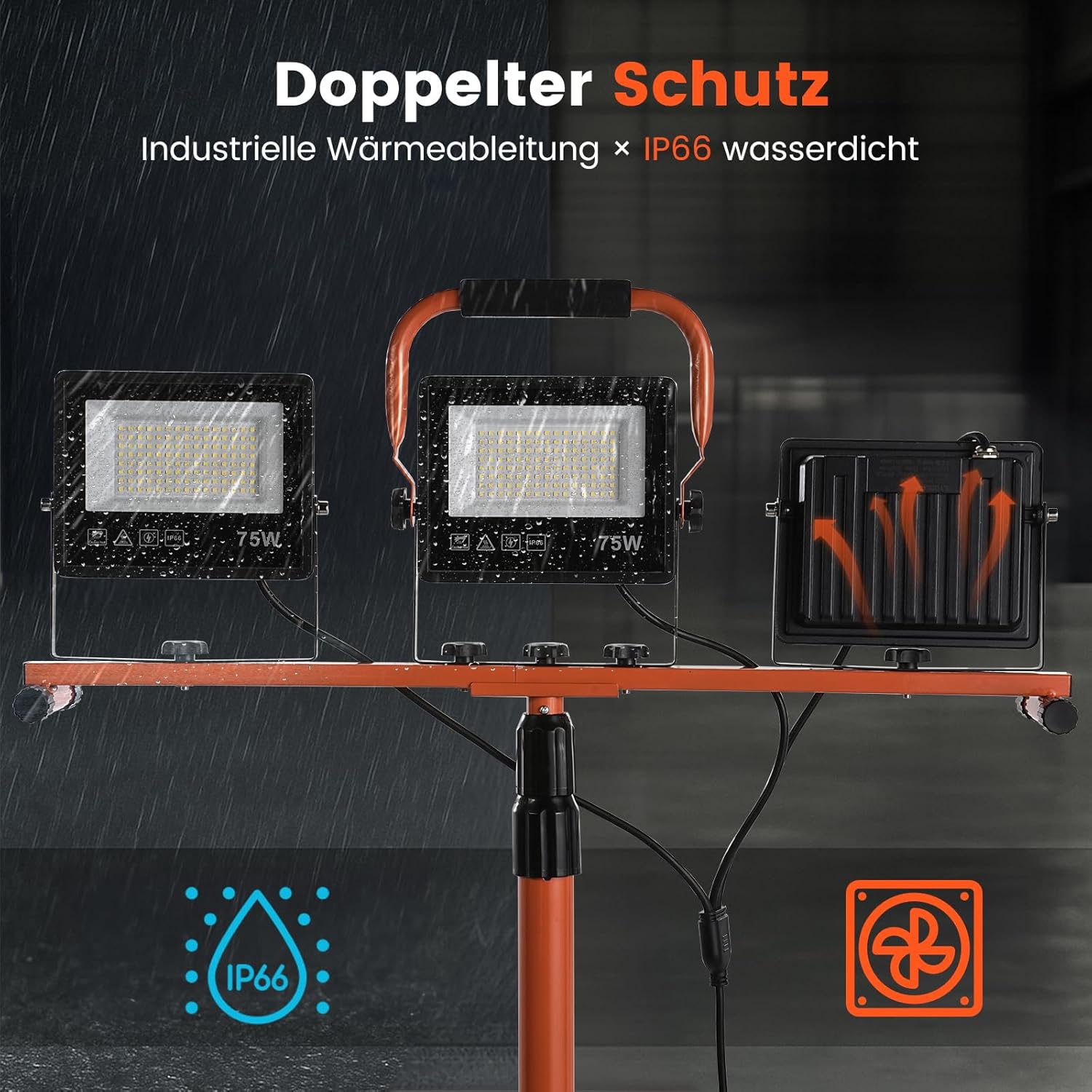 ETOOLAB Baustrahler LED mit Stativ | Baustrahler Led | 30000LM | 225W( 3x 75W) | StrahlerArbeitsscheinwerfer 5m Bauscheinwerfer | Baustellenlampe | 98-200cm außen höhenverstellbar 4 ETOOLAB Baustrahler LED mit Stativ | Baustrahler Led | 30000LM | 225W( 3x 75W) | StrahlerArbeitsscheinwerfer 5m Bauscheinwerfer | Baustellenlampe | 98-200cm außen höhenverstellbar – Bild 4