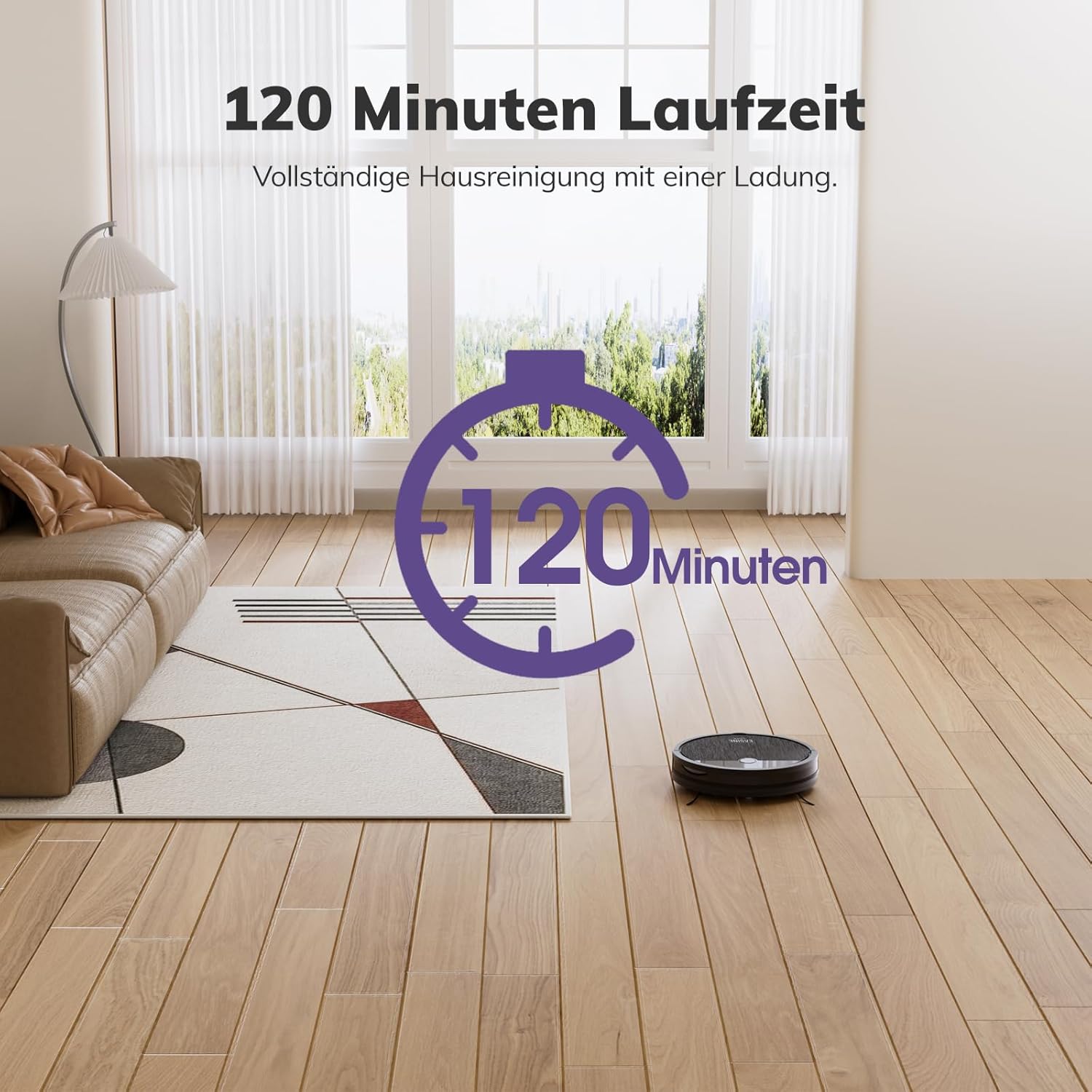 Saugroboter Ohne Wischfunktion Geeignet für Tierhaare Hartböden, E3 | Bürstenloses Design Staubsauger Roboter, Starkes Saugen, Selbstladend, Fernbedienung, Flach 4 Saugroboter Ohne Wischfunktion Geeignet für Tierhaare Hartböden, E3 | Bürstenloses Design Staubsauger Roboter, Starkes Saugen, Selbstladend, Fernbedienung, Flach – Bild 4