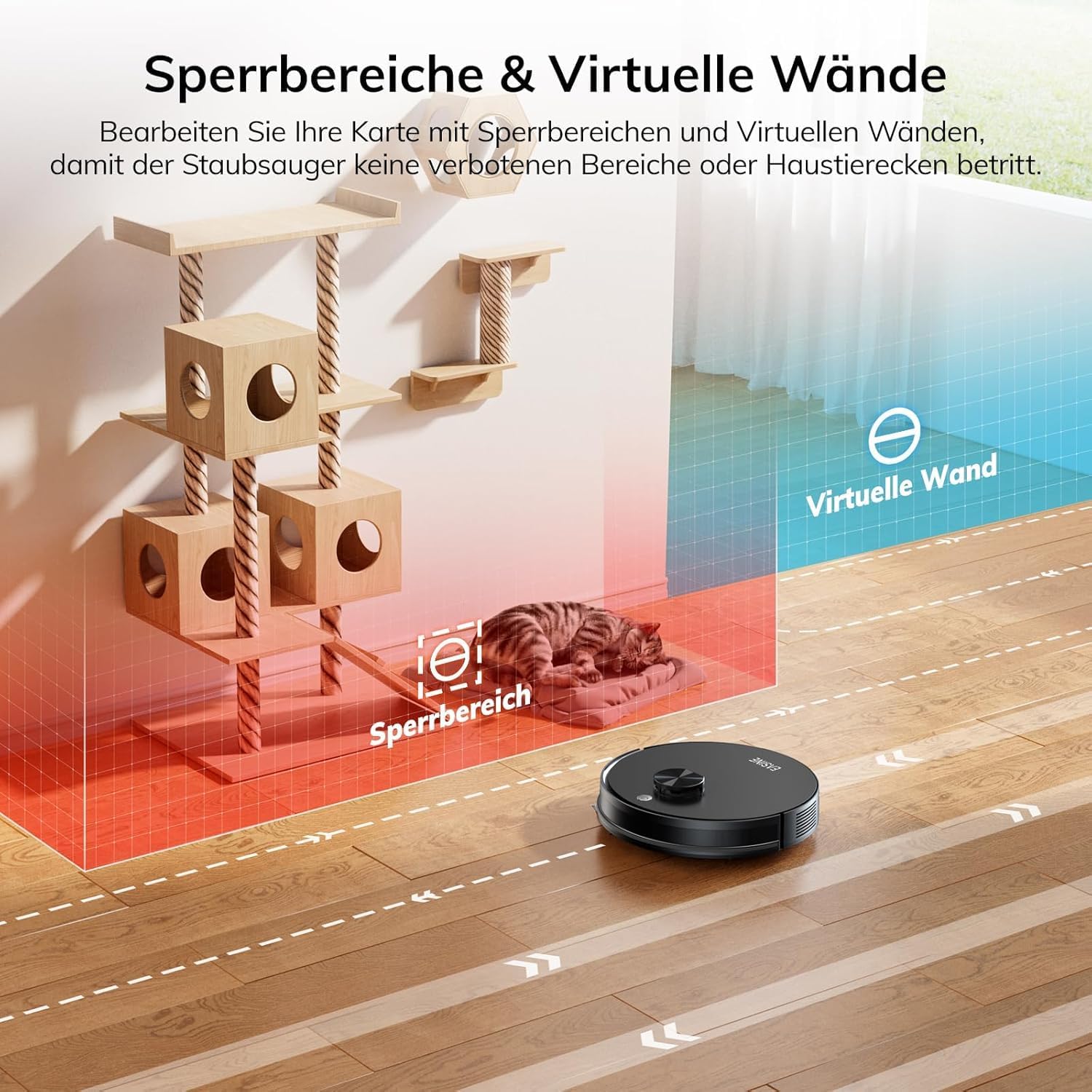 Saugroboter Ohne Wischfunktion Staubsauger Roboter E20 (Schwarz) | LiDAR Navigation 10000Pa Saugkraft, für Teppich, Tierhaare, 150Min, APP & Fernbedienung Steuerung 5 Saugroboter Ohne Wischfunktion Staubsauger Roboter E20 (Schwarz) | LiDAR Navigation 10000Pa Saugkraft, für Teppich, Tierhaare, 150Min, APP & Fernbedienung Steuerung – Bild 5