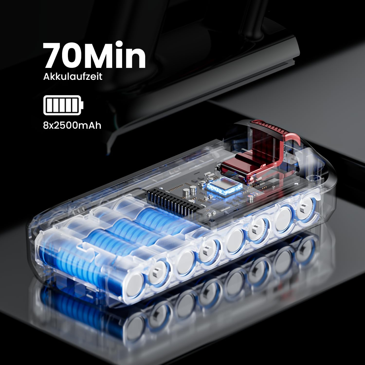 Akku Staubsauger Kabellos 600W/50000Pa/70Min, 1,8L Akkustaubsauger mit Hurrikanmodus, Anti-Tangle-Bürste, Selbststehend, OLED Display, Wandladestation, für Teppiche Tierhaare Hartböden Auto 3 Akku Staubsauger Kabellos 600W/50000Pa/70Min, 1,8L Akkustaubsauger mit Hurrikanmodus, Anti-Tangle-Bürste, Selbststehend, OLED Display, Wandladestation, für Teppiche Tierhaare Hartböden Auto – Bild 3