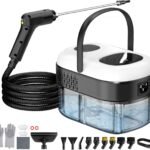 Granarbol 2500W Hochdruck Dampfreiniger Handgerät für alles,15s Heizung | 1.4L, Profi 3 stufig Verstellbarer Steam Cleaner, 18PCS Reinigungsset, Verlängerungsstange für Auto Bad Fenster Fliesen Grill
