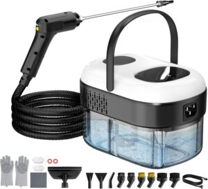Granarbol 2500W Hochdruck Dampfreiniger Handgerät für alles,15s Heizung | 1.4L, Profi 3 stufig Verstellbarer Steam Cleaner, 18PCS Reinigungsset, Verlängerungsstange für Auto Bad Fenster Fliesen Grill