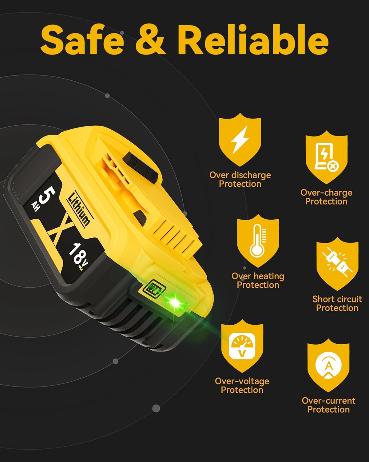 1 Stück 5000mAh Ersatzakku für Dewalt Akku 18V + 4A DCB115 Ersatz für Dewalt Ladegerät XR DCB182 DCB184 DCB200 DCB184 DCB101 DCB107 DCB112 DCB105 DCB115 DCB203 mit LED-Anzeige 4 1 Stück 5000mAh Ersatzakku für Dewalt Akku 18V + 4A DCB115 Ersatz für Dewalt Ladegerät XR DCB182 DCB184 DCB200 DCB184 DCB101 DCB107 DCB112 DCB105 DCB115 DCB203 mit LED-Anzeige – Bild 4