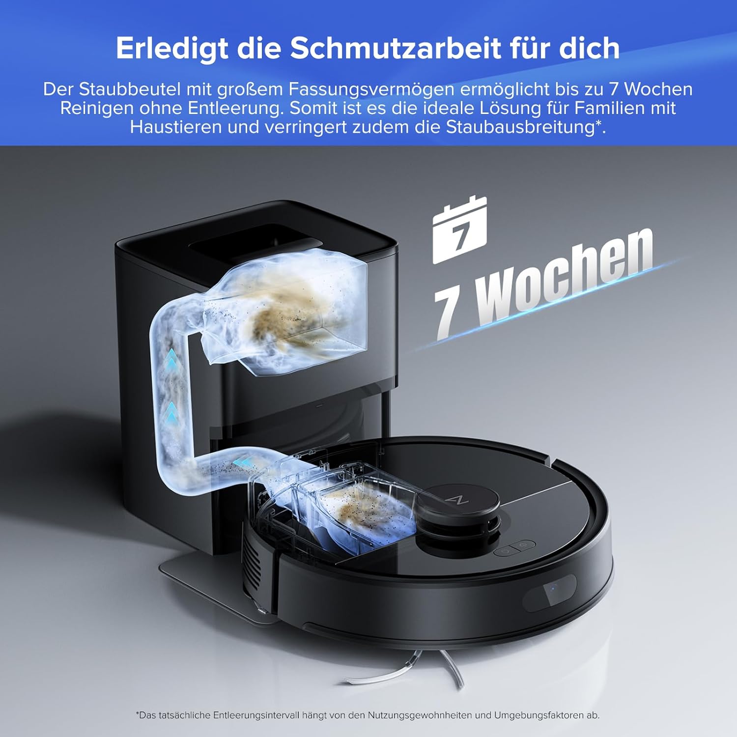 roborock Q7 L5+ Set Saugroboter mit Wischfunktion Absaugstation, 8.000 Pa | Dual Anti-Tangle System, LiDAR-Navigation, Elektronischer Wassertank, Ideal für Teppiche und Tierhaare, APP Steuerung,Schwarz 2 roborock Q7 L5+ Set Saugroboter mit Wischfunktion Absaugstation, 8.000 Pa | Dual Anti-Tangle System, LiDAR-Navigation, Elektronischer Wassertank, Ideal für Teppiche und Tierhaare, APP Steuerung,Schwarz – Bild 2