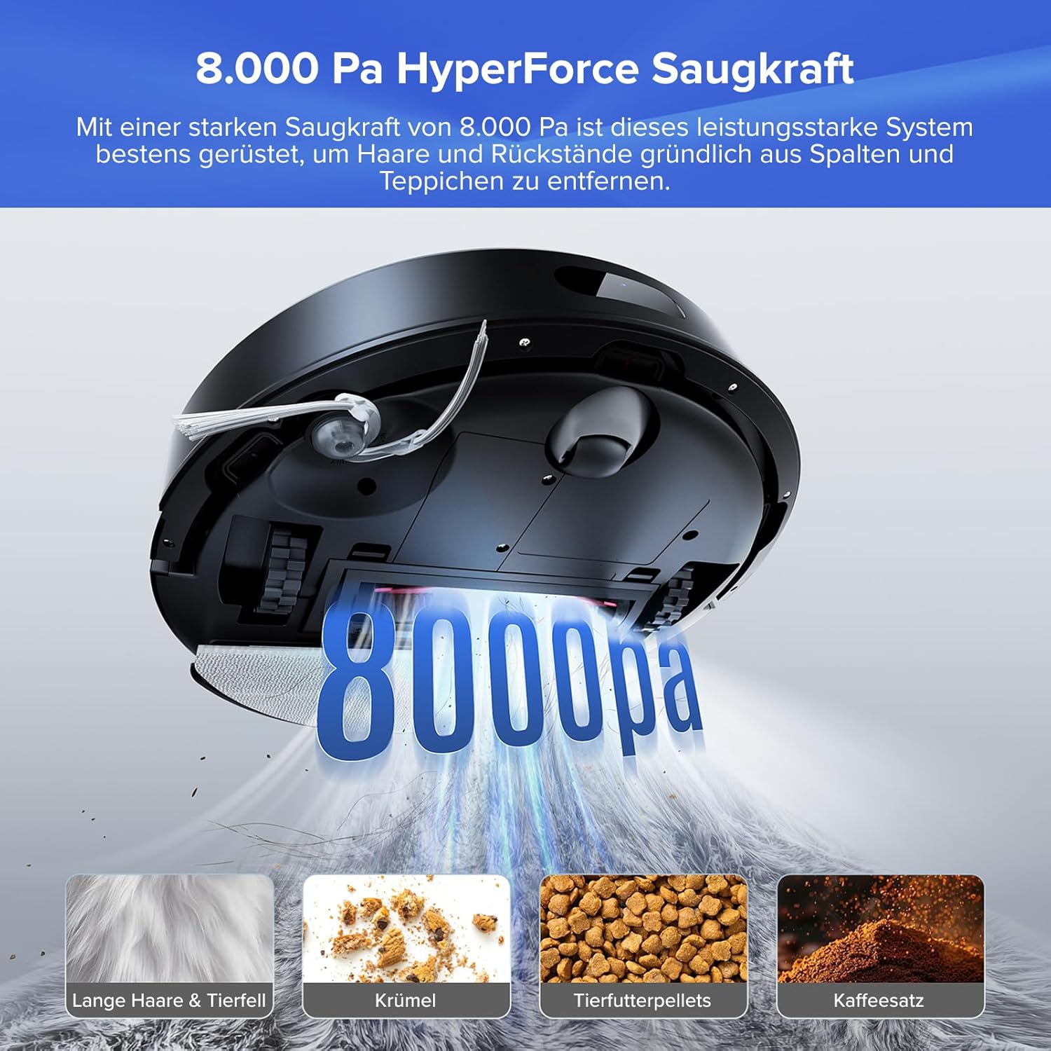 roborock Q7 L5+ Set Saugroboter mit Wischfunktion Absaugstation, 8.000 Pa | Dual Anti-Tangle System, LiDAR-Navigation, Elektronischer Wassertank, Ideal für Teppiche und Tierhaare, APP Steuerung,Schwarz 3 roborock Q7 L5+ Set Saugroboter mit Wischfunktion Absaugstation, 8.000 Pa | Dual Anti-Tangle System, LiDAR-Navigation, Elektronischer Wassertank, Ideal für Teppiche und Tierhaare, APP Steuerung,Schwarz – Bild 3