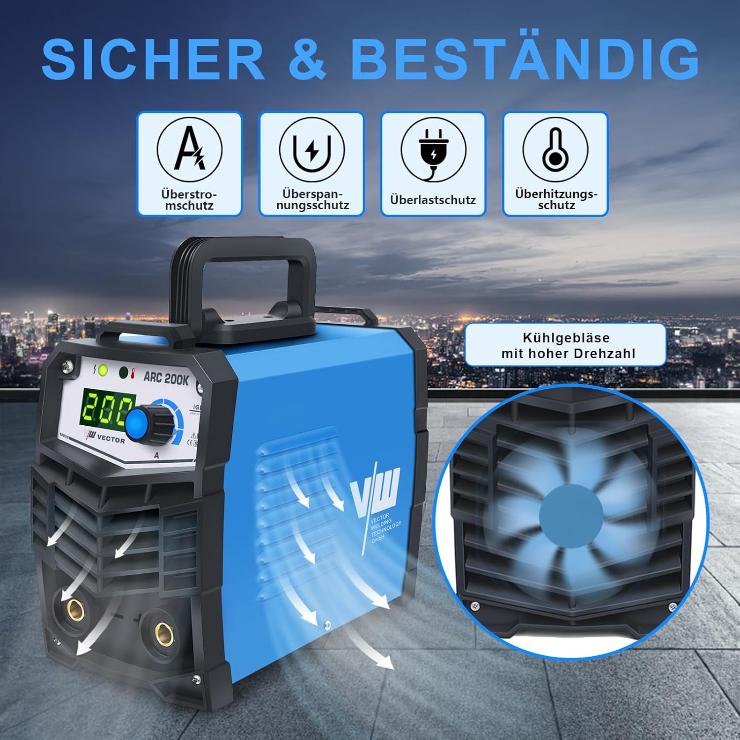 VECTOR WELDING 200A MMA Inverter Schweißgerät Set, IGBT Kompakt | ARC Einsteigergerät Schweißgerät für Stahl, Edelstahl & Gusseisen, Überhitzungsschutz, Anti-Haft für Heimwerker & Werkstatt 4 VECTOR WELDING 200A MMA Inverter Schweißgerät Set, IGBT Kompakt | ARC Einsteigergerät Schweißgerät für Stahl, Edelstahl & Gusseisen, Überhitzungsschutz, Anti-Haft für Heimwerker & Werkstatt – Bild 4