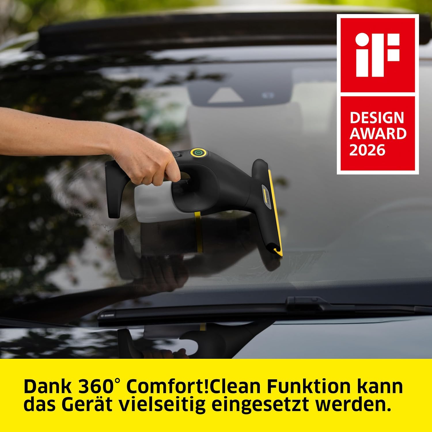 Kärcher Akku-Fenstersauger WV Compact Care Extra+ Black | 360°-Einsatz, 100ml Tank, Inkl. Sprühflasche mit Mikrofaser-Wischbezug & Fensterreiniger (500ml) 3 Kärcher Akku-Fenstersauger WV Compact Care Extra+ Black | 360°-Einsatz, 100ml Tank, Inkl. Sprühflasche mit Mikrofaser-Wischbezug & Fensterreiniger (500ml) – Bild 3