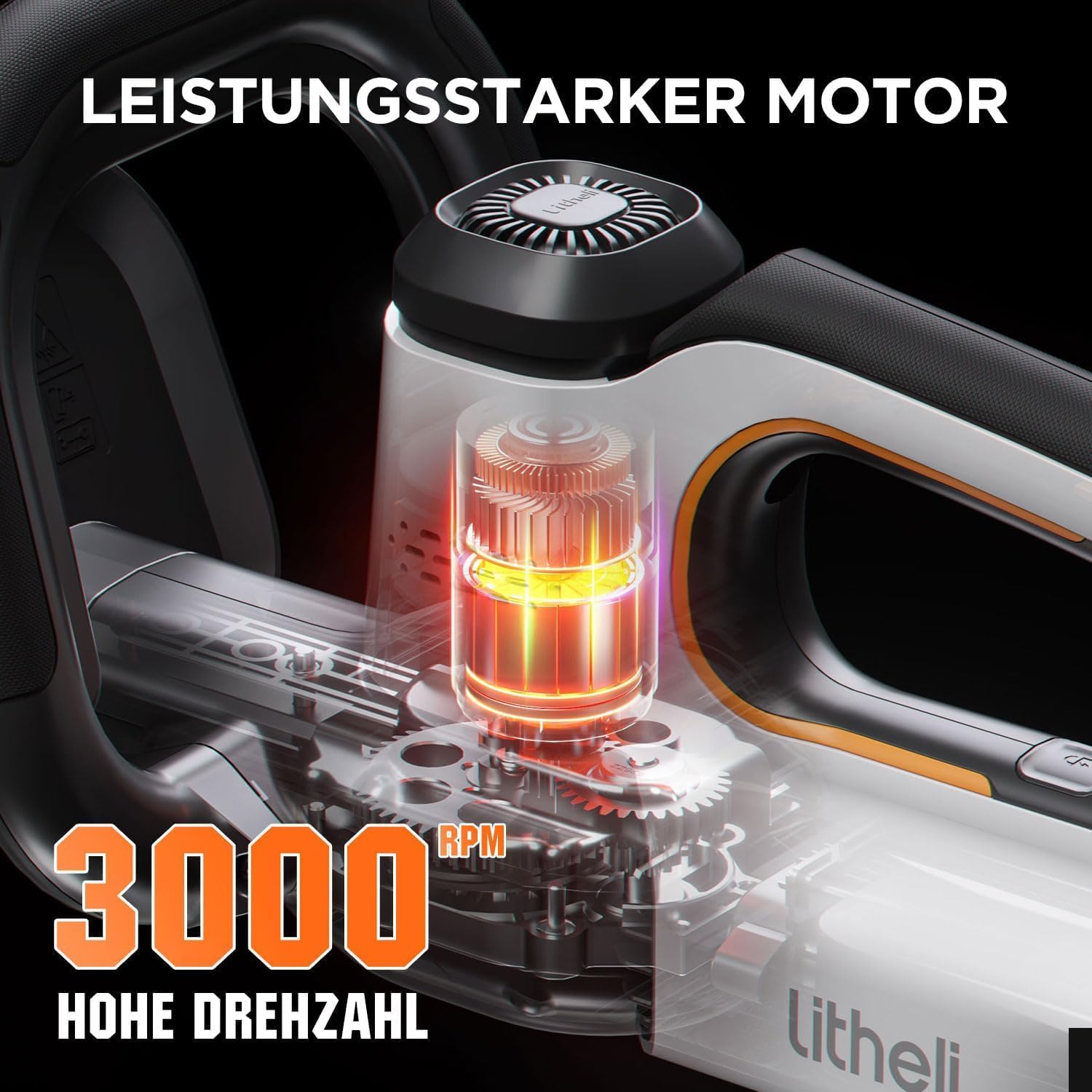 Litheli Heckenschere Akku, mit 2x10000 mAh Akkus, 51 cm Schnittlänge, Anschlagschutz, ergonomischer Griff, für Sträucherschneiden Gartenpflege, Hedge Trimmer, Zwei Akkus 5 Litheli Heckenschere Akku, mit 2x10000 mAh Akkus, 51 cm Schnittlänge, Anschlagschutz, ergonomischer Griff, für Sträucherschneiden Gartenpflege, Hedge Trimmer, Zwei Akkus – Bild 5