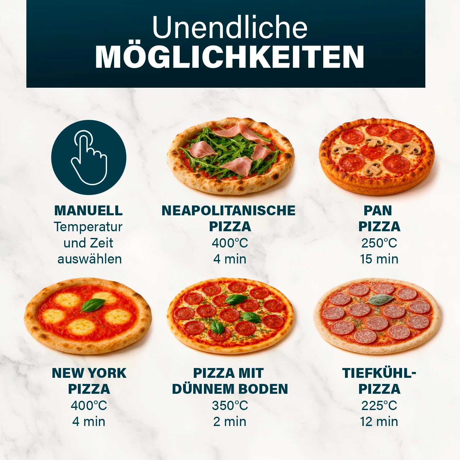 Princess Pizzaofen Pro Max, 15L, 400°C, Digitales Bedienfeld, 2100W, Pizzastein & Schaufel, Ober-/Unterhitze, Timer, Kühle Tür, Kompakt & Tragbar, Für Innen-/Außenbereich, 112780 4 Princess Pizzaofen Pro Max, 15L, 400°C, Digitales Bedienfeld, 2100W, Pizzastein & Schaufel, Ober-/Unterhitze, Timer, Kühle Tür, Kompakt & Tragbar, Für Innen-/Außenbereich, 112780 – Bild 4
