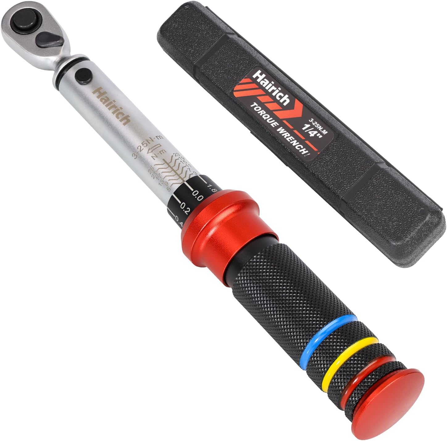 Hairich Drehmomentschlüssel Fahrrad 1/4 Zoll, 3-25Nm, Klein Torque Wrench Set, ±3% Fehlergenauigkeit Drehmoment-Schlüssel mit 72 Zähne Wende Ratschenkopf 1 Hairich Drehmomentschlüssel Fahrrad 1/4 Zoll, 3-25Nm, Klein Torque Wrench Set, ±3% Fehlergenauigkeit Drehmoment-Schlüssel mit 72 Zähne Wende Ratschenkopf