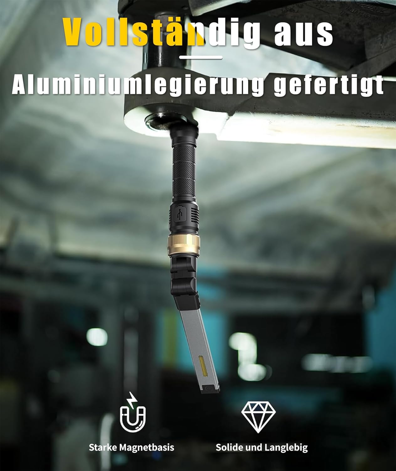 HOTLIGH Werkstattlampe – 5000 mAh Arbeitsleuchte LED Akku mit um 360° drehbarem, faltbarem Design, 1200 Lumen LED Werkstattlampe, 3 Leuchtmodi Inspektionslampe für Autoreparaturen/Notfälle, 1PC 4 HOTLIGH Werkstattlampe – 5000 mAh Arbeitsleuchte LED Akku mit um 360° drehbarem, faltbarem Design, 1200 Lumen LED Werkstattlampe, 3 Leuchtmodi Inspektionslampe für Autoreparaturen/Notfälle, 1PC – Bild 4
