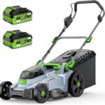 ETOOLAB Akku-Rasenmäher 40V(2X20V), 42cm Schnittbreite, bis 400-600 m², Brushless, Mulch-Kit, 25-75 mm Schnitthöhe, 50L Fangkorb, 2X 4,0 Ah Akkus+Ladegerät, Geeignet für Hausrasen, Gärten