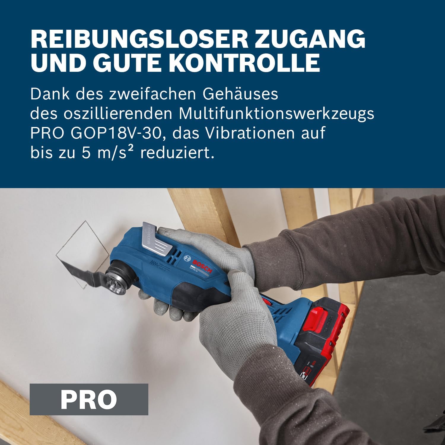 Bosch PRO 18V System Akku-Oszillationswerkzeug GOP18V-30 (inkl. Tauchsägeblatt PAIZ 32 APB, L-BOXX) 4 Bosch PRO 18V System Akku-Oszillationswerkzeug GOP18V-30 (inkl. Tauchsägeblatt PAIZ 32 APB, L-BOXX) – Bild 4