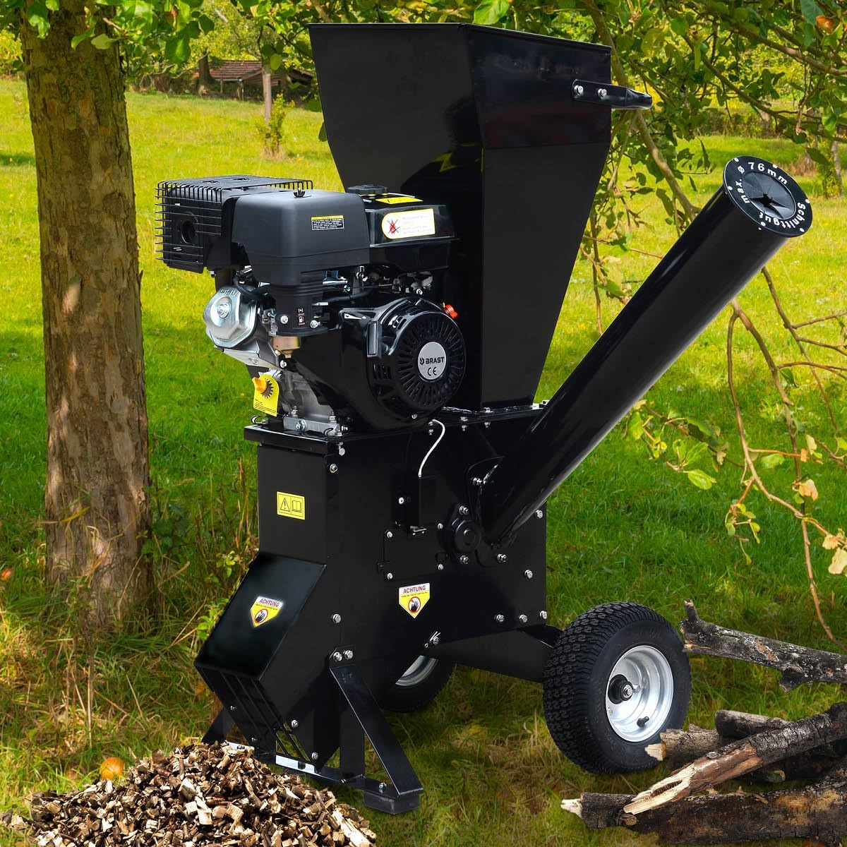 BRAST Häcksler Schredder Gartenhäcksler Benzin | 5,2kW(7PS) - 11kW(15PS) | 2 Modelle | Aststärke bis zu 102mm | 2 Messersysteme mit 22 Messer | Transportreifen & Griff 2 BRAST Häcksler Schredder Gartenhäcksler Benzin | 5,2kW(7PS) - 11kW(15PS) | 2 Modelle | Aststärke bis zu 102mm | 2 Messersysteme mit 22 Messer | Transportreifen & Griff – Bild 2