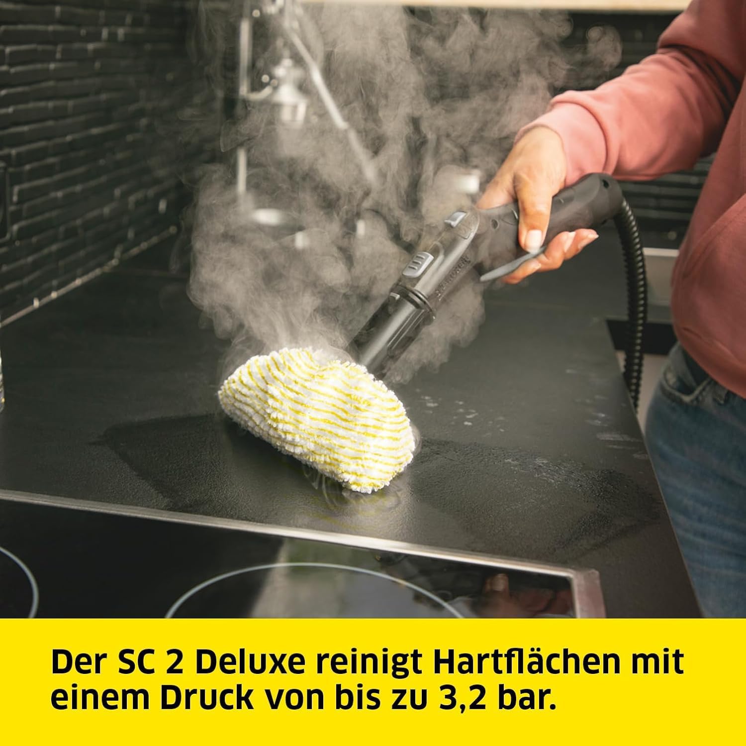 Kärcher Dampfreiniger SC 2 Deluxe, Flächenleistung: ca. 75m², Tank: 1 l, Dampfdruck: max. 3,2 bar, Aufheizzeit: 6,5 min., Heizleistung: 1.500 W, mit Bodenreinigungsset EasyFix und 3 Düsen,Single 2 Kärcher Dampfreiniger SC 2 Deluxe, Flächenleistung: ca. 75m², Tank: 1 l, Dampfdruck: max. 3,2 bar, Aufheizzeit: 6,5 min., Heizleistung: 1.500 W, mit Bodenreinigungsset EasyFix und 3 Düsen,Single – Bild 2