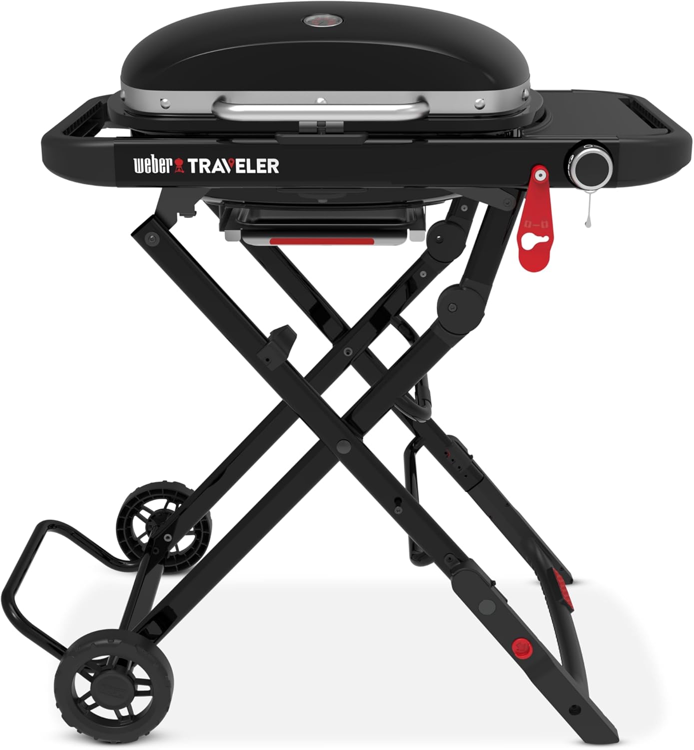 Weber Traveler Compact Gasgrill mit klappbarem Untergestell und Rädern | Tragbarer Grill, Porzellanemaillierte Gusseisen-Grillroste, Deckelthermometer, 3,81 kW Brenner, 2065 cm² Grillfläche, Schwarz 1 Weber Traveler Compact Gasgrill mit klappbarem Untergestell und Rädern | Tragbarer Grill, Porzellanemaillierte Gusseisen-Grillroste, Deckelthermometer, 3,81 kW Brenner, 2065 cm² Grillfläche, Schwarz