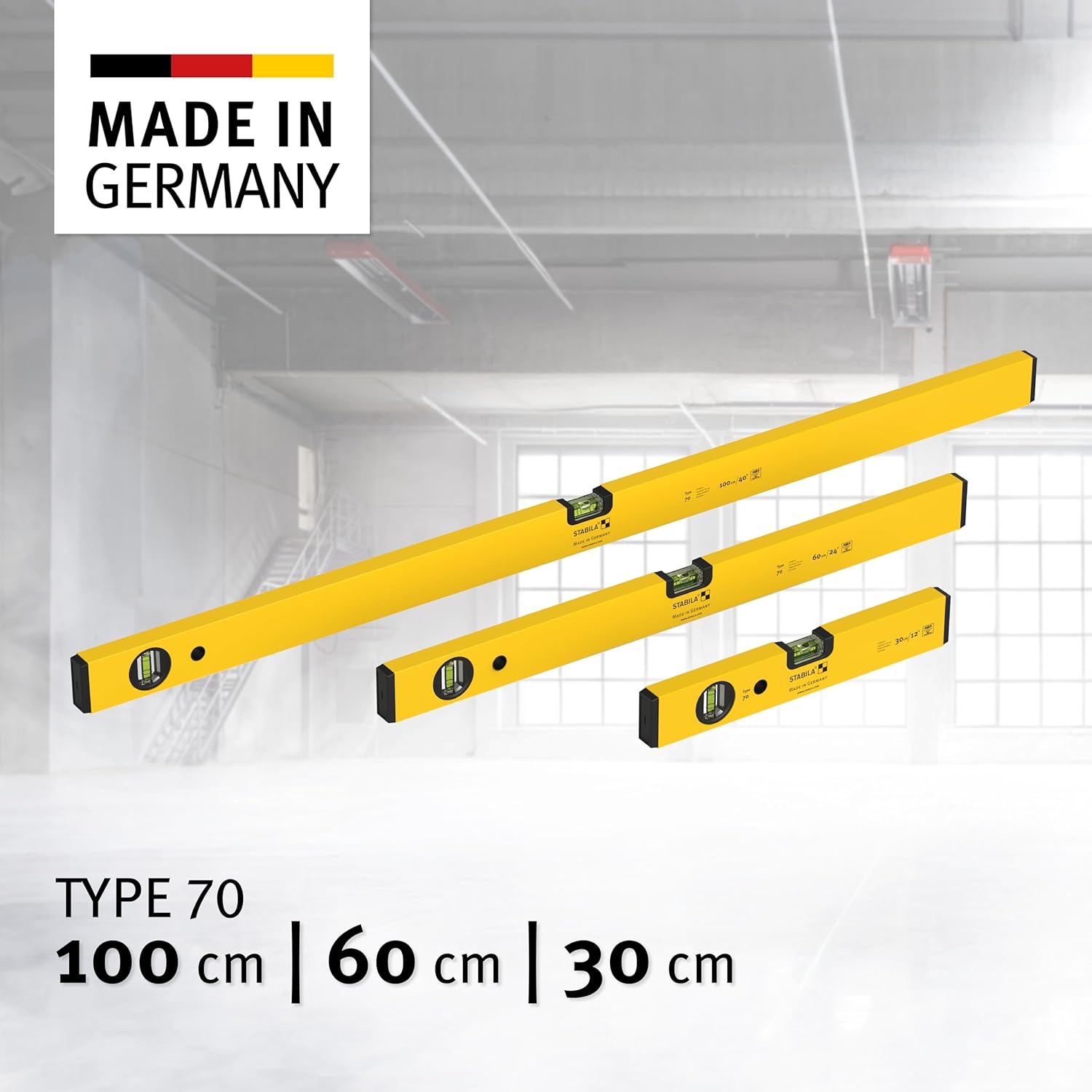 STABILA Wasserwaage im Set - PRIME SET 70-3-teiliges Wasserwaagen Set: 100 cm / 60 cm / 30 cm, Horizontal & Vertikal Libelle, Kunststoff-Endkappen, Made in Germany 2 STABILA Wasserwaage im Set - PRIME SET 70-3-teiliges Wasserwaagen Set: 100 cm / 60 cm / 30 cm, Horizontal & Vertikal Libelle, Kunststoff-Endkappen, Made in Germany – Bild 2