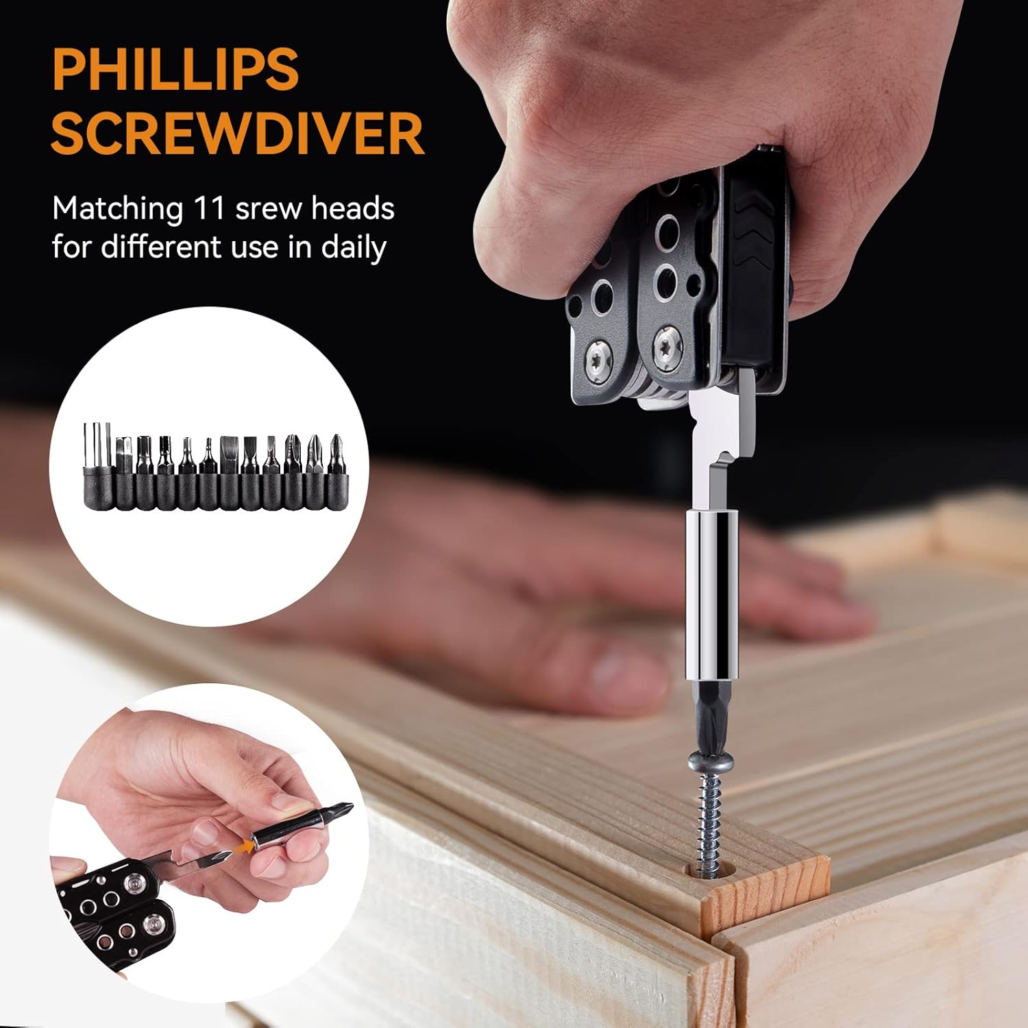 morpilot Multitool Werkzeug, 25 in 1 Faltbares Edelstahl Multifunktionale Zange, Multitools als Schneider, Flaschenöffner und Karabiner, mit 11 Schraubendreher Bits und Gurtcliptasche 4 morpilot Multitool Werkzeug, 25 in 1 Faltbares Edelstahl Multifunktionale Zange, Multitools als Schneider, Flaschenöffner und Karabiner, mit 11 Schraubendreher Bits und Gurtcliptasche – Bild 4