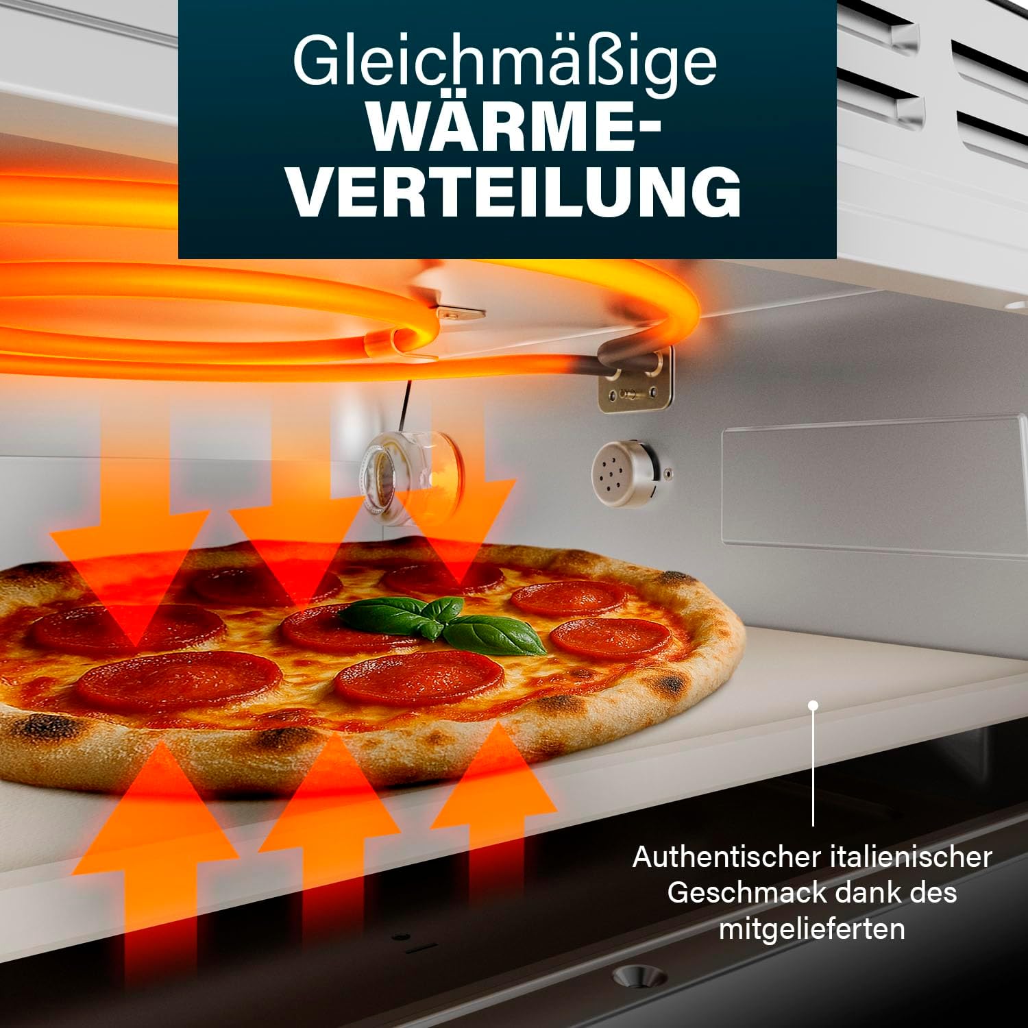 Princess Pizzaofen Pro Max, 15L, 400°C, Digitales Bedienfeld, 2100W, Pizzastein & Schaufel, Ober-/Unterhitze, Timer, Kühle Tür, Kompakt & Tragbar, Für Innen-/Außenbereich, 112780 5 Princess Pizzaofen Pro Max, 15L, 400°C, Digitales Bedienfeld, 2100W, Pizzastein & Schaufel, Ober-/Unterhitze, Timer, Kühle Tür, Kompakt & Tragbar, Für Innen-/Außenbereich, 112780 – Bild 5