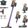 Akku Staubsauger Kabellos 600W/50000Pa/70Min, 1,8L Akkustaubsauger mit Hurrikanmodus, Anti-Tangle-Bürste, Selbststehend, OLED Display, Wandladestation, für Teppiche Tierhaare Hartböden Auto 7 71po6grK L. AC SL1500