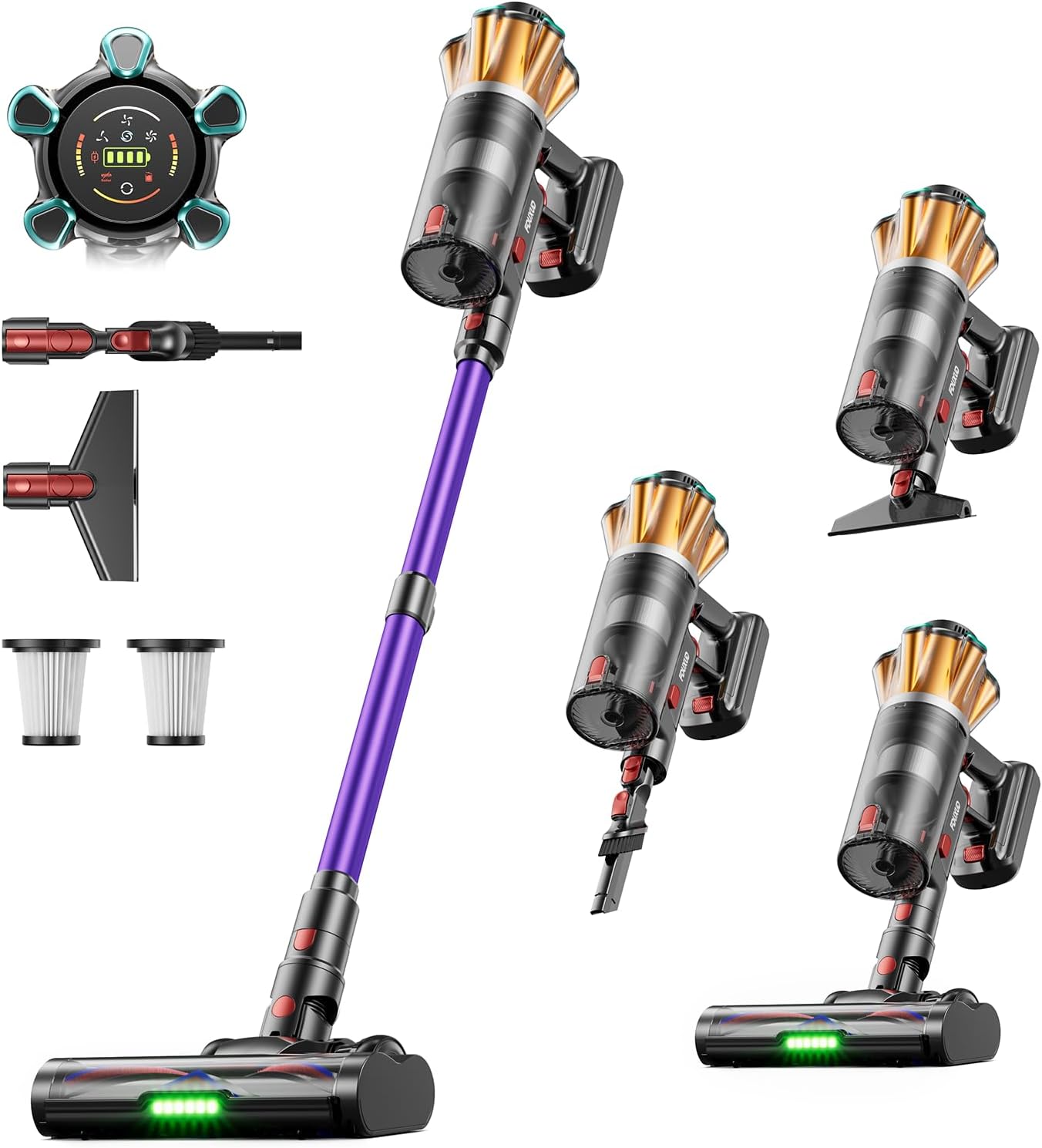 Akku Staubsauger Kabellos 600W/50000Pa/70Min, 1,8L Akkustaubsauger mit Hurrikanmodus, Anti-Tangle-Bürste, Selbststehend, OLED Display, Wandladestation, für Teppiche Tierhaare Hartböden Auto 1 Akku Staubsauger Kabellos 600W/50000Pa/70Min, 1,8L Akkustaubsauger mit Hurrikanmodus, Anti-Tangle-Bürste, Selbststehend, OLED Display, Wandladestation, für Teppiche Tierhaare Hartböden Auto