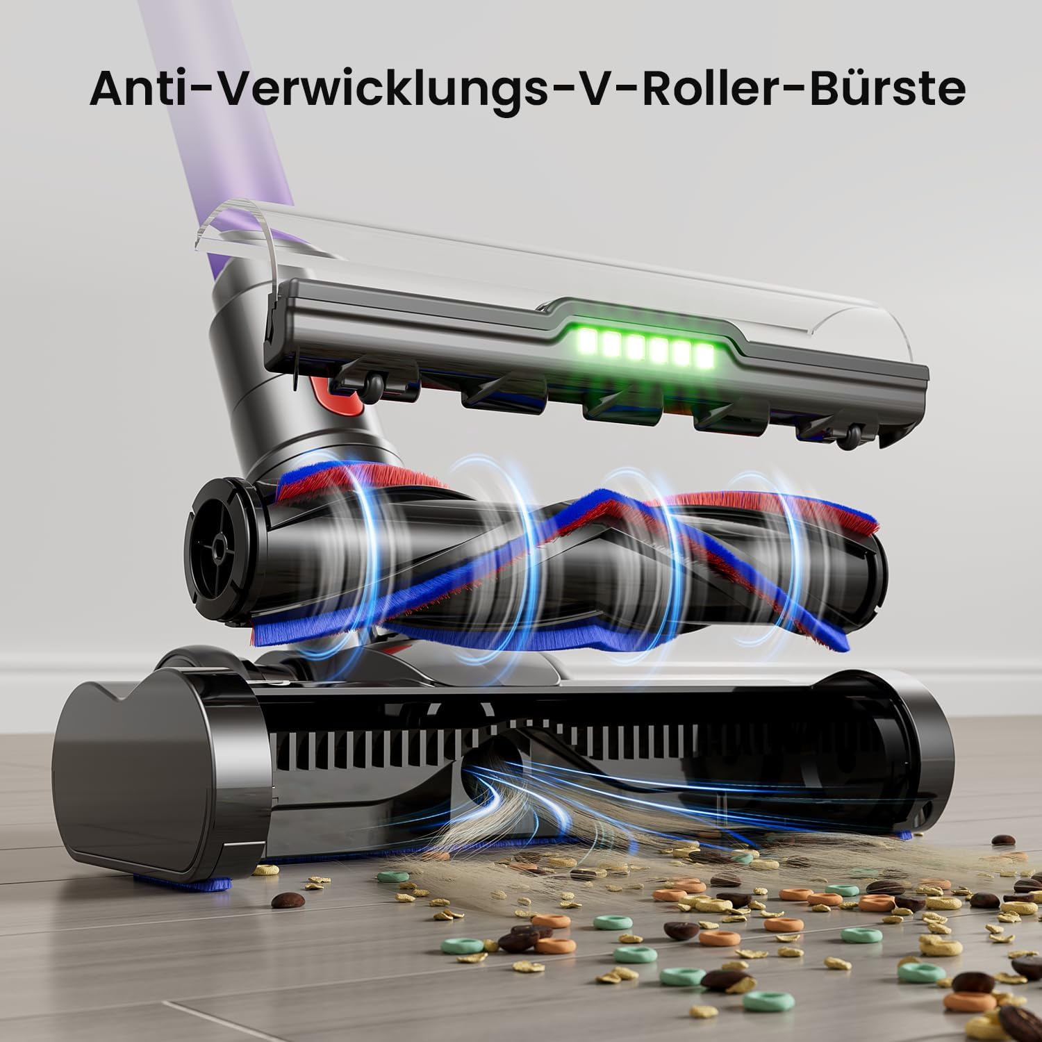 Akku Staubsauger Kabellos 600W/50000Pa/70Min, 1,8L Akkustaubsauger mit Hurrikanmodus, Anti-Tangle-Bürste, Selbststehend, OLED Display, Wandladestation, für Teppiche Tierhaare Hartböden Auto 4 Akku Staubsauger Kabellos 600W/50000Pa/70Min, 1,8L Akkustaubsauger mit Hurrikanmodus, Anti-Tangle-Bürste, Selbststehend, OLED Display, Wandladestation, für Teppiche Tierhaare Hartböden Auto – Bild 4