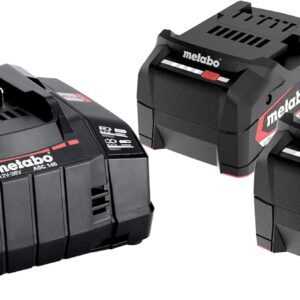 metabo Basis-Set, 2 x Li-Power Akku 5,2 Ah & Ladegerät ASC 145, 18V CAS | Akkuset für Akku-Werkzeuge, 18 V Schiebesitz-Akkupacks, Li-Ion, Schnellladegerät mit Air Cooled Technologie, 685051000