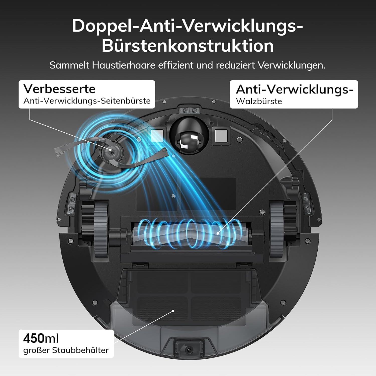 Saugroboter Ohne Wischfunktion Staubsauger Roboter E20 (Schwarz) | LiDAR Navigation 10000Pa Saugkraft, für Teppich, Tierhaare, 150Min, APP & Fernbedienung Steuerung 3 Saugroboter Ohne Wischfunktion Staubsauger Roboter E20 (Schwarz) | LiDAR Navigation 10000Pa Saugkraft, für Teppich, Tierhaare, 150Min, APP & Fernbedienung Steuerung – Bild 3