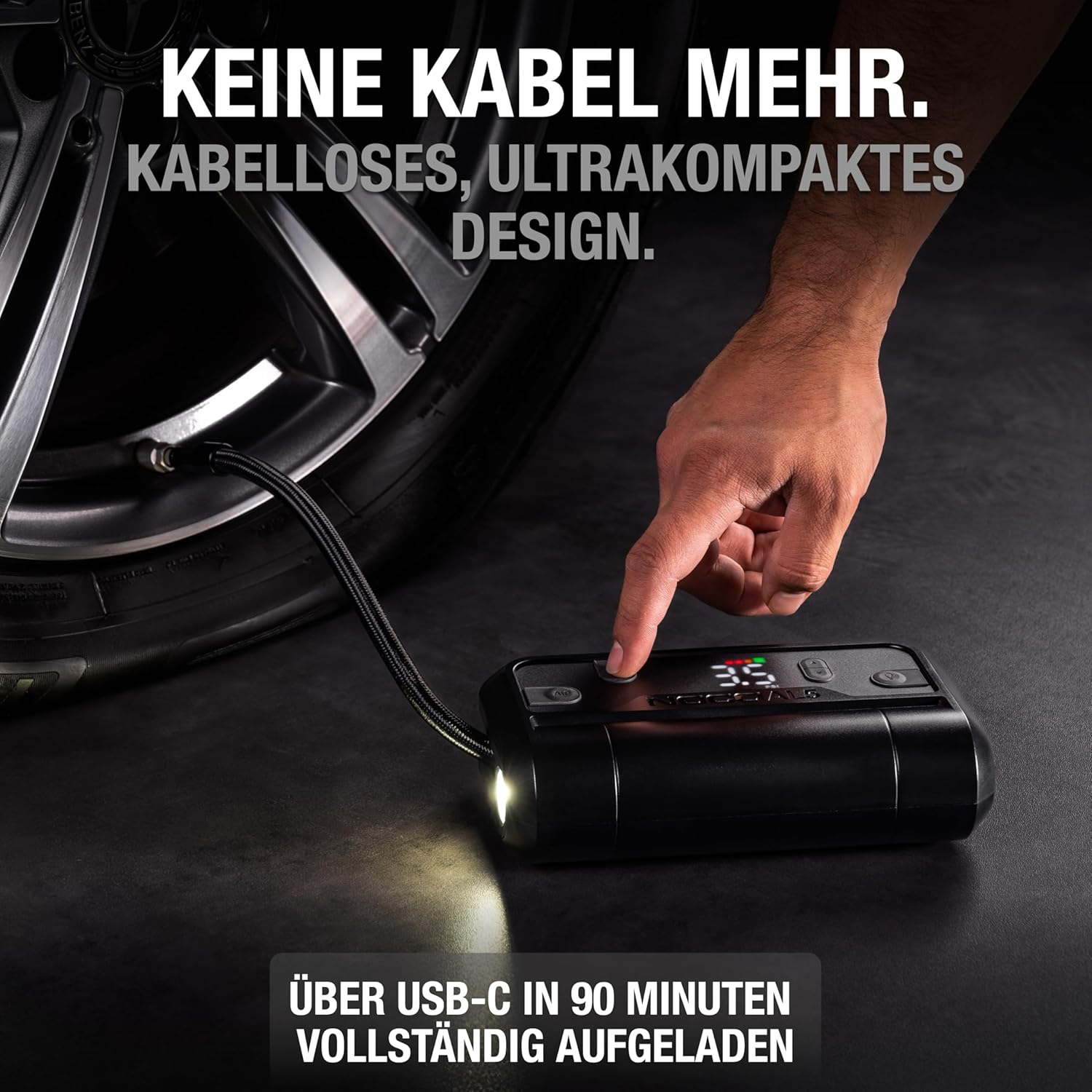 NOCO Air AL5: UltraSchnelle 5A Akku-Luftpumpe – Tragbarer Akku-Kompressor – 17 SLPM Luftstrom, 0–40 PSI in 7 Min – Digitales Manometer + automatische Abschaltung 3 NOCO Air AL5: UltraSchnelle 5A Akku-Luftpumpe – Tragbarer Akku-Kompressor – 17 SLPM Luftstrom, 0–40 PSI in 7 Min – Digitales Manometer + automatische Abschaltung – Bild 3