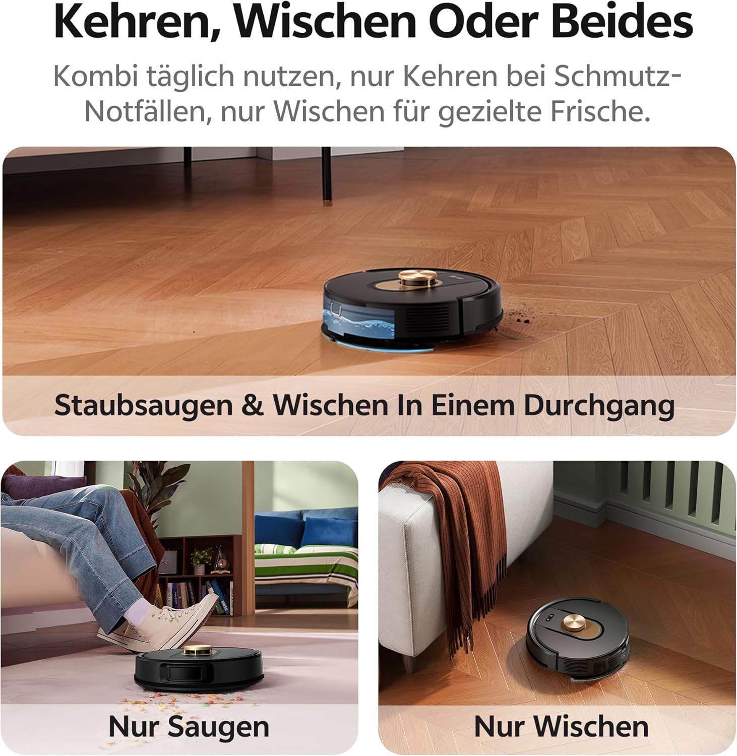 Vexilar Saugroboter mit Wischfunktion, 8000Pa & 180 Min Laufzeit Staubsauger Roboter mit LiDAR Lasernavigation & No-Go-Zonen, App/Alexa/iWatch Steuerung, Ideal für Tierhaare Teppiche (Schwarz) 4 Vexilar Saugroboter mit Wischfunktion, 8000Pa & 180 Min Laufzeit Staubsauger Roboter mit LiDAR Lasernavigation & No-Go-Zonen, App/Alexa/iWatch Steuerung, Ideal für Tierhaare Teppiche (Schwarz) – Bild 4