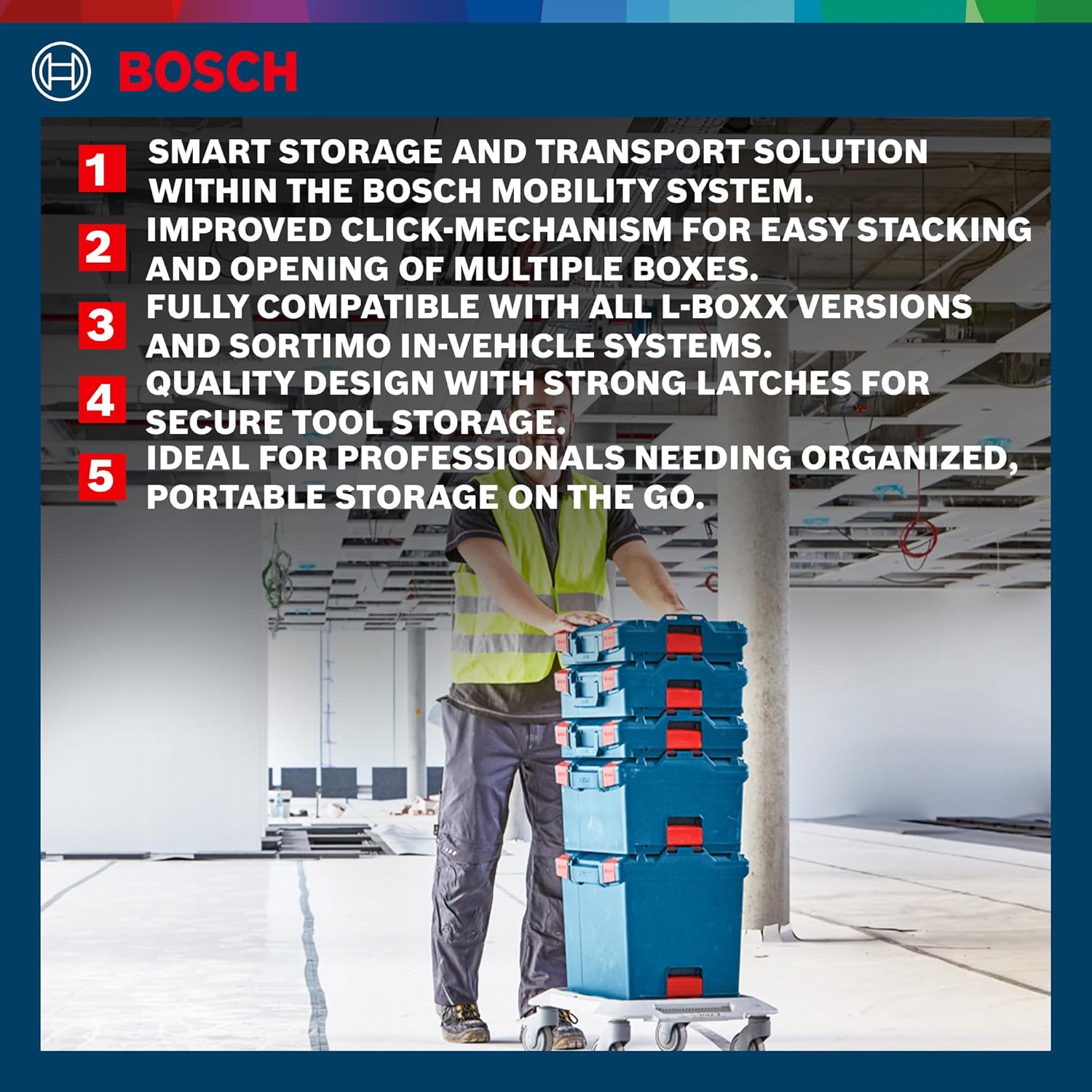 Bosch Professional Handwerkoffersystem L-BOXX 102 (Belastbarkeit bis 100 kg, eine Traglast bis 25 kg und eine Zugfestigkeit von 50 kg, Material: ABS Plastik, PA6 Kunststoff) 3 Bosch Professional Handwerkoffersystem L-BOXX 102 (Belastbarkeit bis 100 kg, eine Traglast bis 25 kg und eine Zugfestigkeit von 50 kg, Material: ABS Plastik, PA6 Kunststoff) – Bild 3
