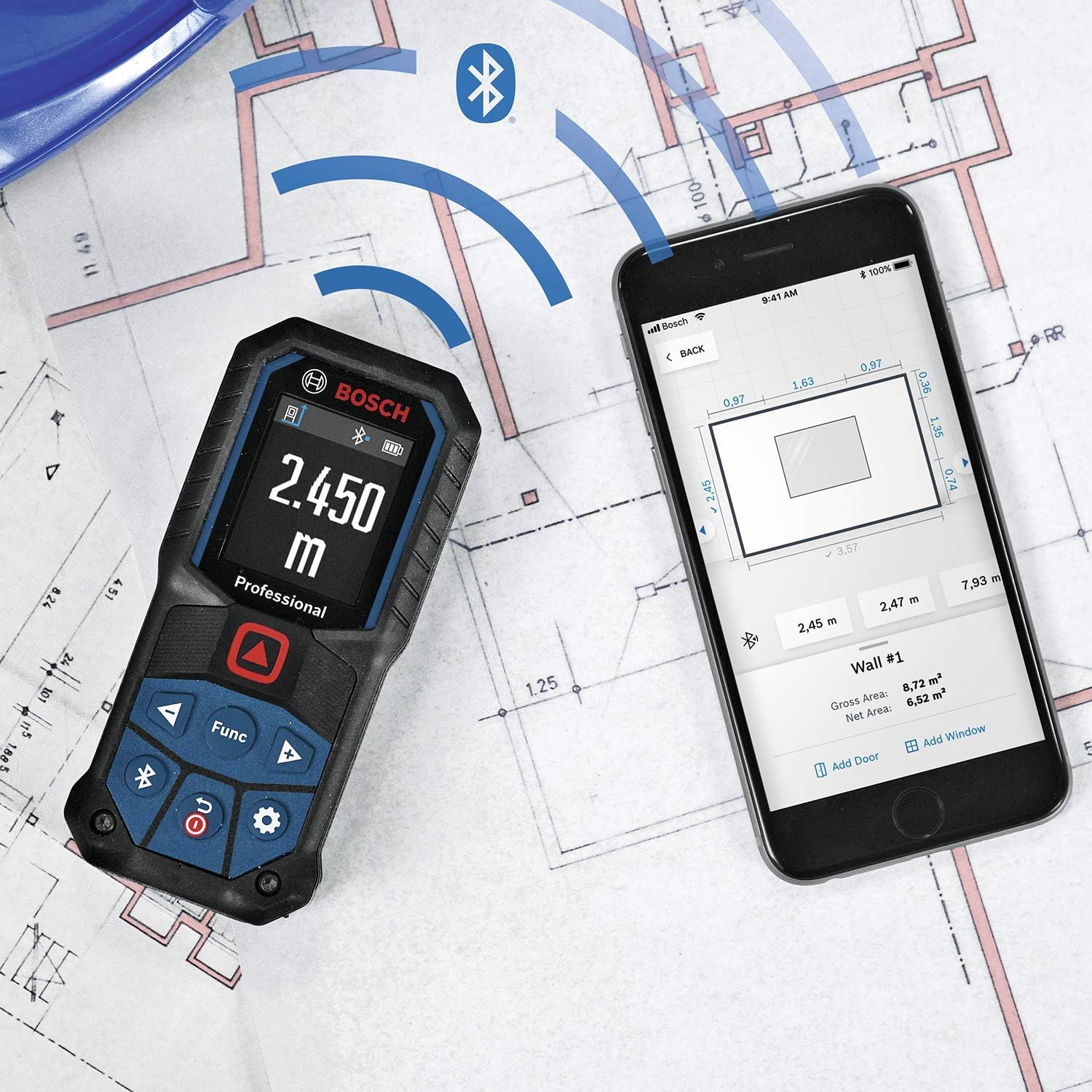 Bosch Professional Laser-Entfernungsmesser GLM 50-27 C (Reichweite: bis 50 m, robust, IP65, Bluetooth-Datenübertragung, 2 AA-Batterien, Schlaufe, Tasche) 5 Bosch Professional Laser-Entfernungsmesser GLM 50-27 C (Reichweite: bis 50 m, robust, IP65, Bluetooth-Datenübertragung, 2 AA-Batterien, Schlaufe, Tasche) – Bild 5