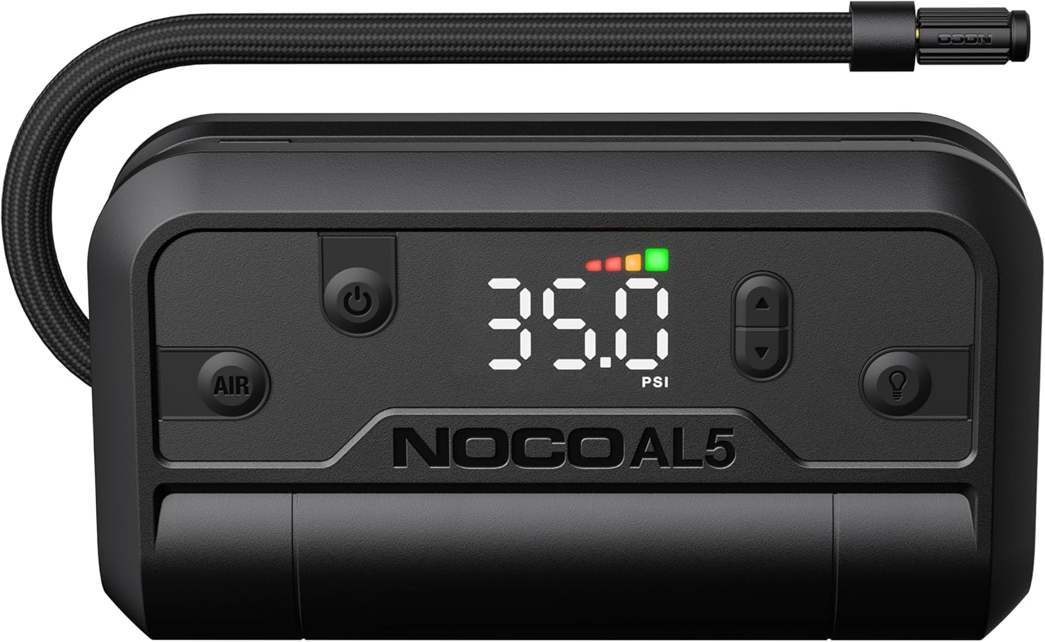 NOCO Air AL5: UltraSchnelle 5A Akku-Luftpumpe – Tragbarer Akku-Kompressor – 17 SLPM Luftstrom, 0–40 PSI in 7 Min – Digitales Manometer + automatische Abschaltung 1 NOCO Air AL5: UltraSchnelle 5A Akku-Luftpumpe – Tragbarer Akku-Kompressor – 17 SLPM Luftstrom, 0–40 PSI in 7 Min – Digitales Manometer + automatische Abschaltung