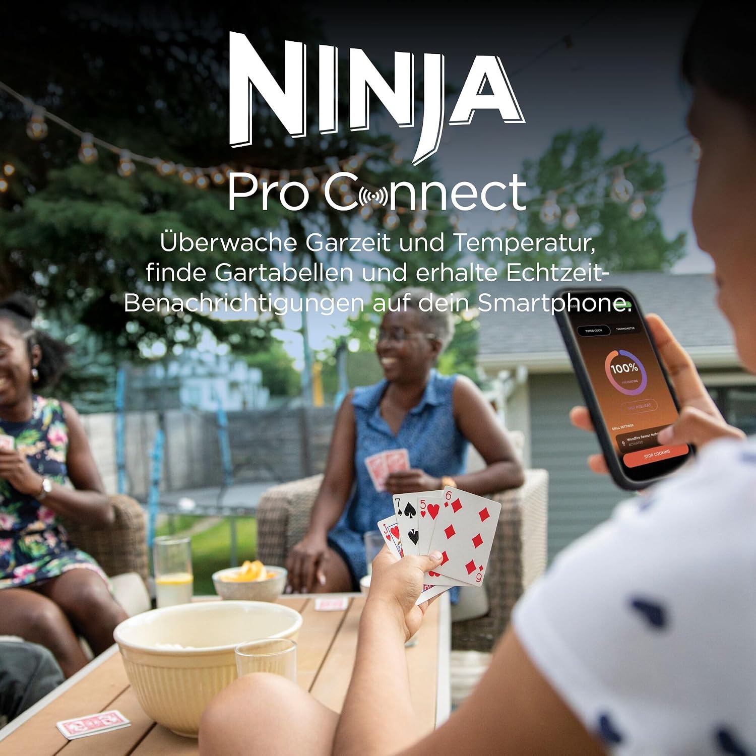 Ninja Woodfire Pro Connect XL Elektrischer BBQ Smoker Grill, App-Steuerung, digitaler Temperaturfühler, Rippenrost, Deckel, großer 7-in-1 Outdoor Grill & Heißluftfritteuse, blau & schwarz OG901EUAMZ 5 Ninja Woodfire Pro Connect XL Elektrischer BBQ Smoker Grill, App-Steuerung, digitaler Temperaturfühler, Rippenrost, Deckel, großer 7-in-1 Outdoor Grill & Heißluftfritteuse, blau & schwarz OG901EUAMZ – Bild 5
