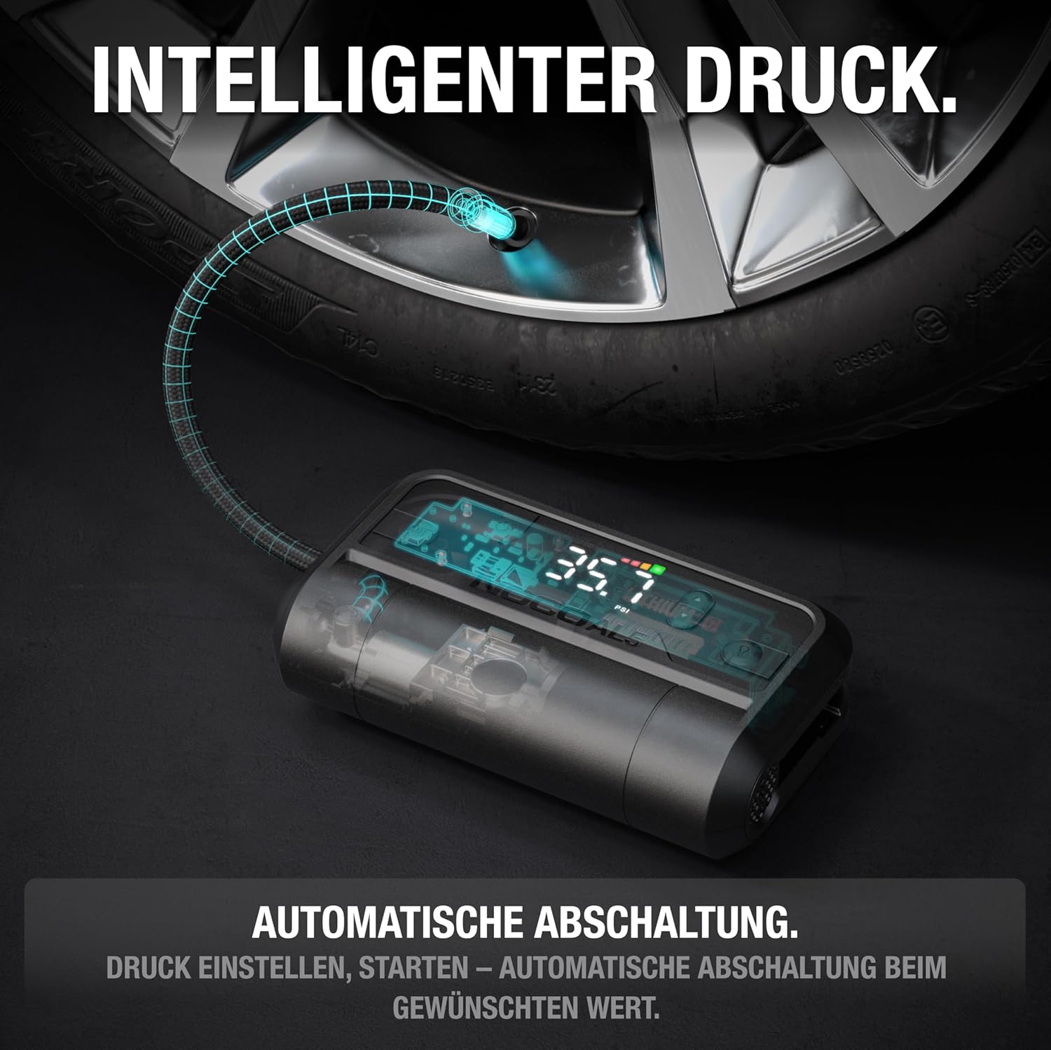 NOCO Air AL5: UltraSchnelle 5A Akku-Luftpumpe – Tragbarer Akku-Kompressor – 17 SLPM Luftstrom, 0–40 PSI in 7 Min – Digitales Manometer + automatische Abschaltung 5 NOCO Air AL5: UltraSchnelle 5A Akku-Luftpumpe – Tragbarer Akku-Kompressor – 17 SLPM Luftstrom, 0–40 PSI in 7 Min – Digitales Manometer + automatische Abschaltung – Bild 5