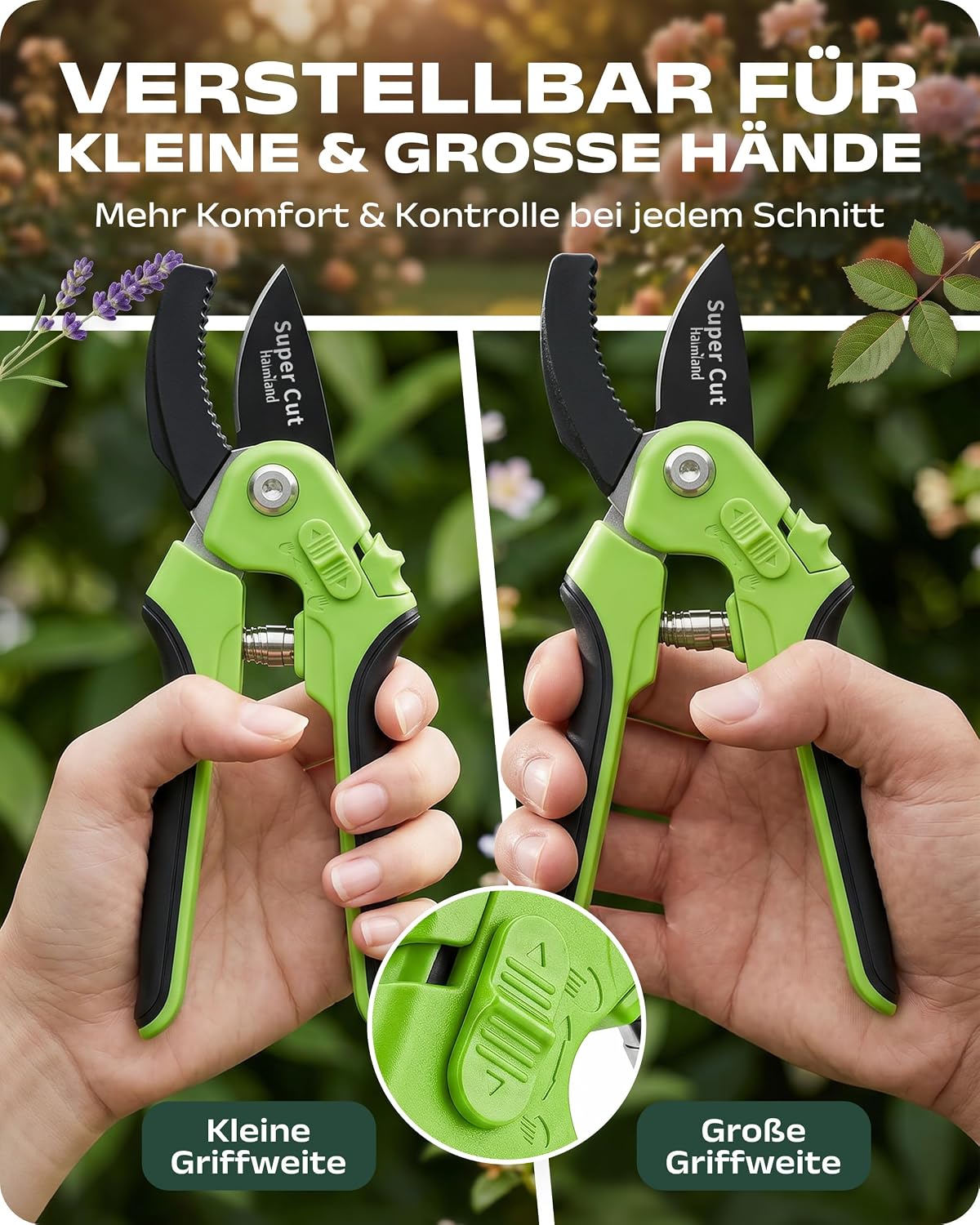 halmland® Profi-Gartenschere | Kraftsparende Astschere mit Amboss – perfekt für harte Äste | vielseitige Rosenschere und praktische Pflanzenschere | Baumschere für Garten, Sträucher und Obstbäume 2 halmland® Profi-Gartenschere | Kraftsparende Astschere mit Amboss – perfekt für harte Äste | vielseitige Rosenschere und praktische Pflanzenschere | Baumschere für Garten, Sträucher und Obstbäume – Bild 2