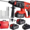 Akku Bohrhammer SDS Plus, Bürstenloser Motor Schlagbohrmaschine mit 3-in-1 Modus (Hammerbohren/Meißeln/Bohren), Kompatibel mit Makita 18V Akku, 4.0Ah 2x Akku Ladegerät im Koffer 4 81TsPL4f7xL. AC SL1500