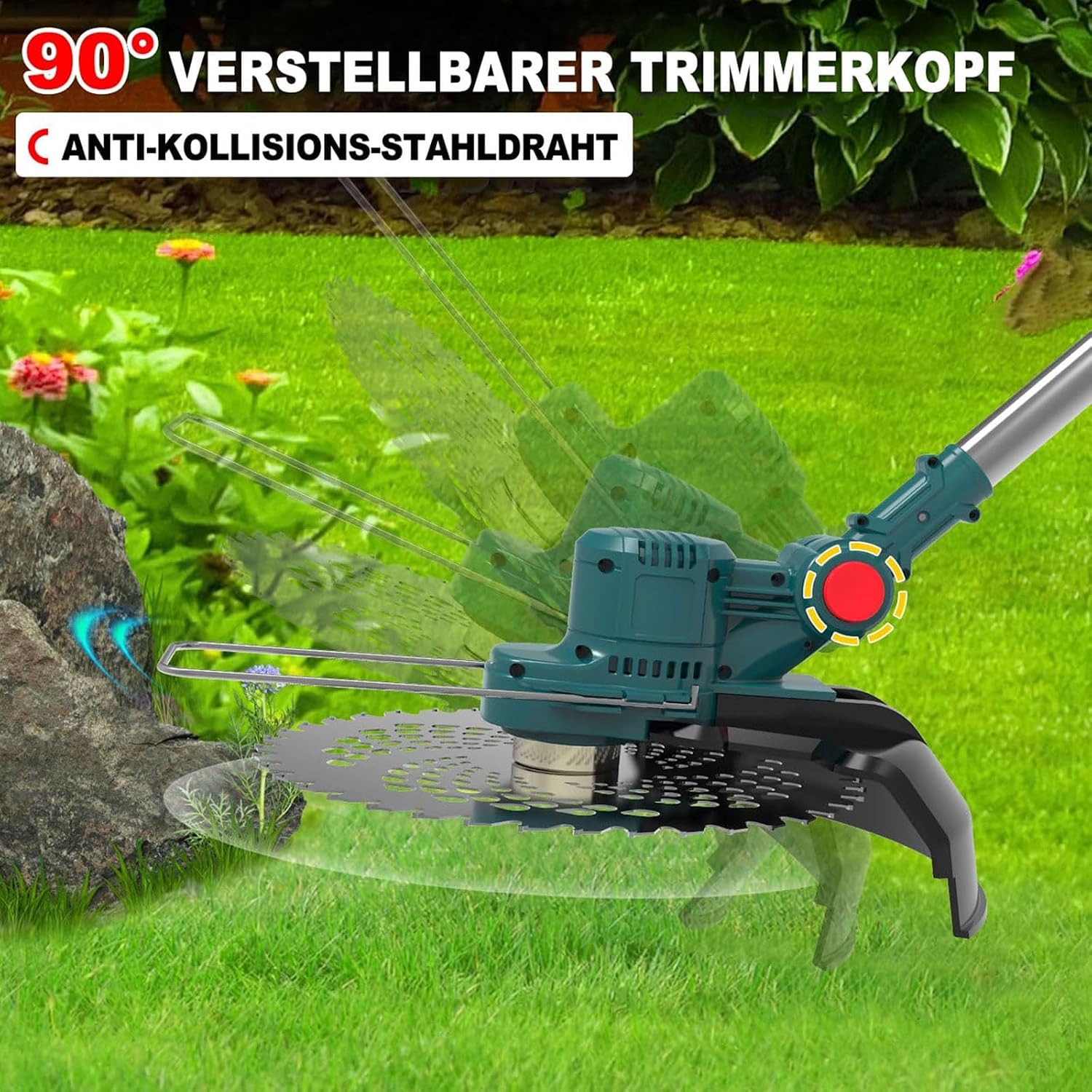 Akku Rasentrimmer für Makita Akku, Freischneider & Motorsense | Rasentrimmer mit Unkrautbürste 2 X 4.0Ah Akkus, 4 Messertypen, Brushless Motor, Tap&Go M10*1, 25 Kopf, für Rasen & Garden 5 Akku Rasentrimmer für Makita Akku, Freischneider & Motorsense | Rasentrimmer mit Unkrautbürste 2 X 4.0Ah Akkus, 4 Messertypen, Brushless Motor, Tap&Go M10*1, 25 Kopf, für Rasen & Garden – Bild 5