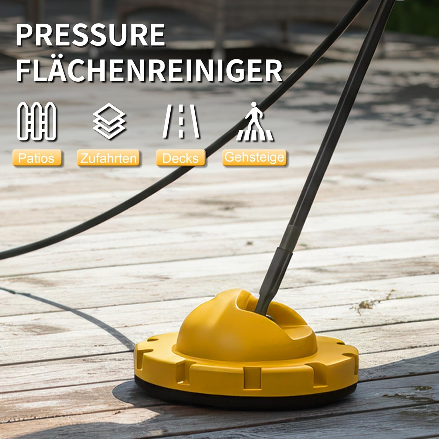 LANCHEZ Hochdruckreiniger, max Druck 180 bar, 480 l/h Fördermenge, 7-in-1-Zubehör Kit, 500ml Schaumsprüher | Schnellkupplungen | Schnellanschlussdüsen | Terrassenbürste für Terrasse, Auto, Gelb 3 LANCHEZ Hochdruckreiniger, max Druck 180 bar, 480 l/h Fördermenge, 7-in-1-Zubehör Kit, 500ml Schaumsprüher | Schnellkupplungen | Schnellanschlussdüsen | Terrassenbürste für Terrasse, Auto, Gelb – Bild 3